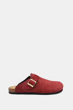 PREMIUM SUEDE CHERRY RED CLOGS