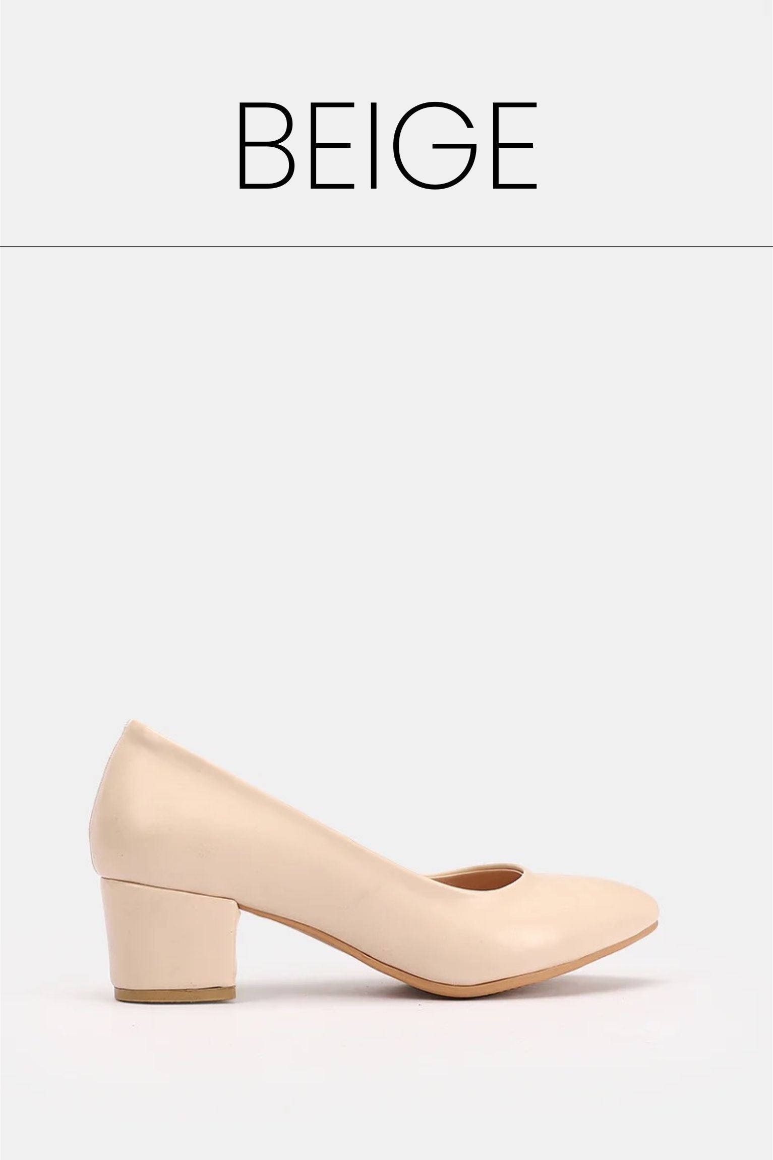 Beige chunky pumps