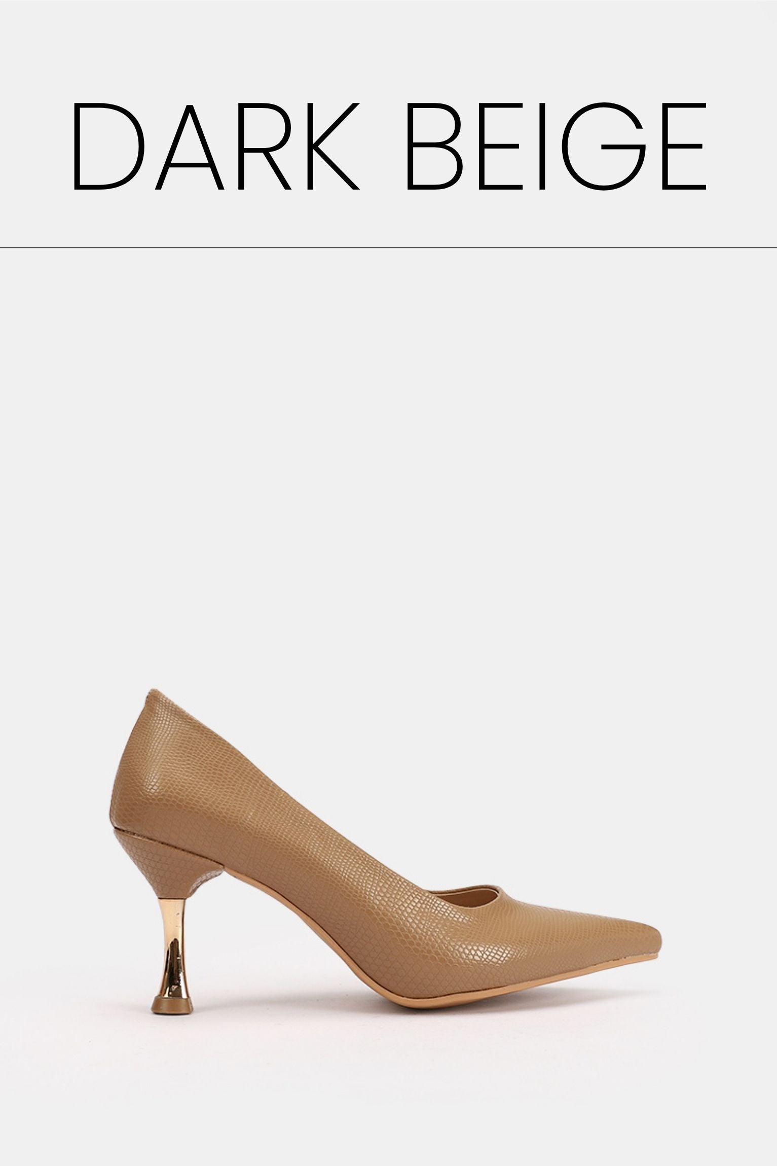 Dark beige kitten heels