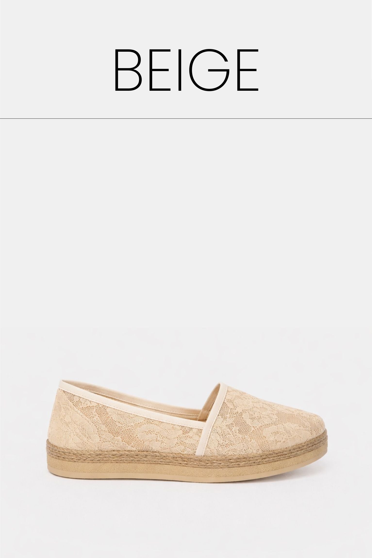 Beige floral mesh loafers