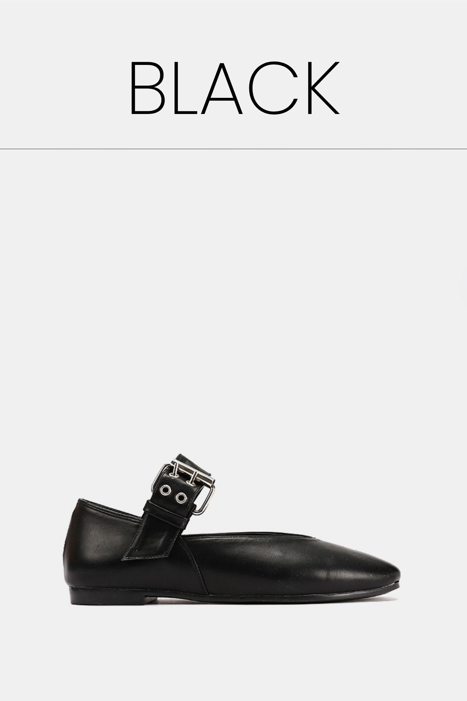 Black buckle ballet flat