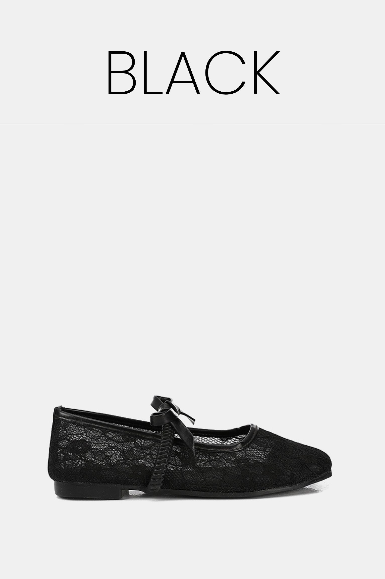 Black floral mesh ballerina