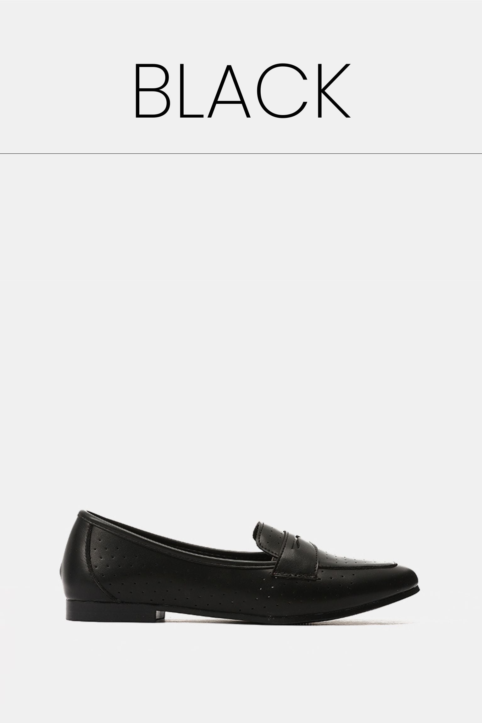 Black leather slip on loafers