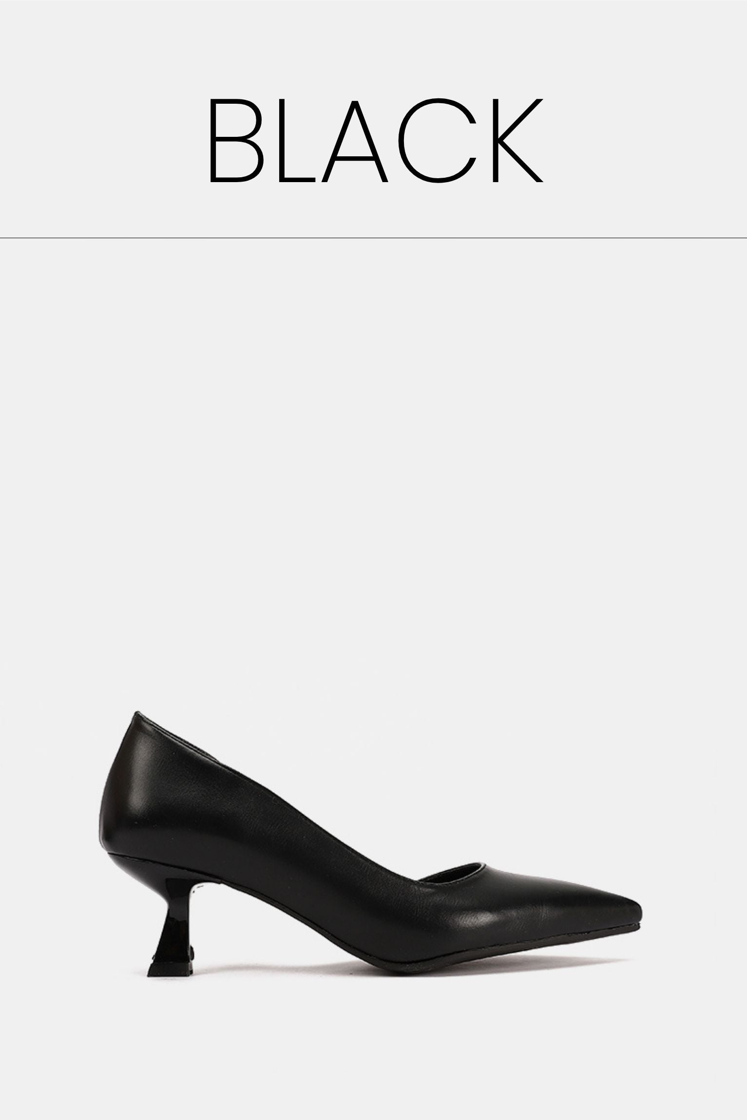 Black open kitten pumps