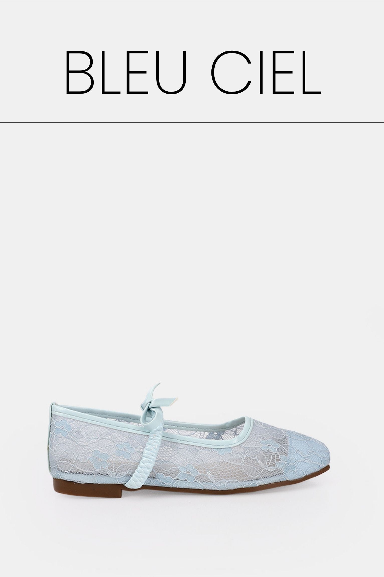 Bleu ciel floral mesh ballerina