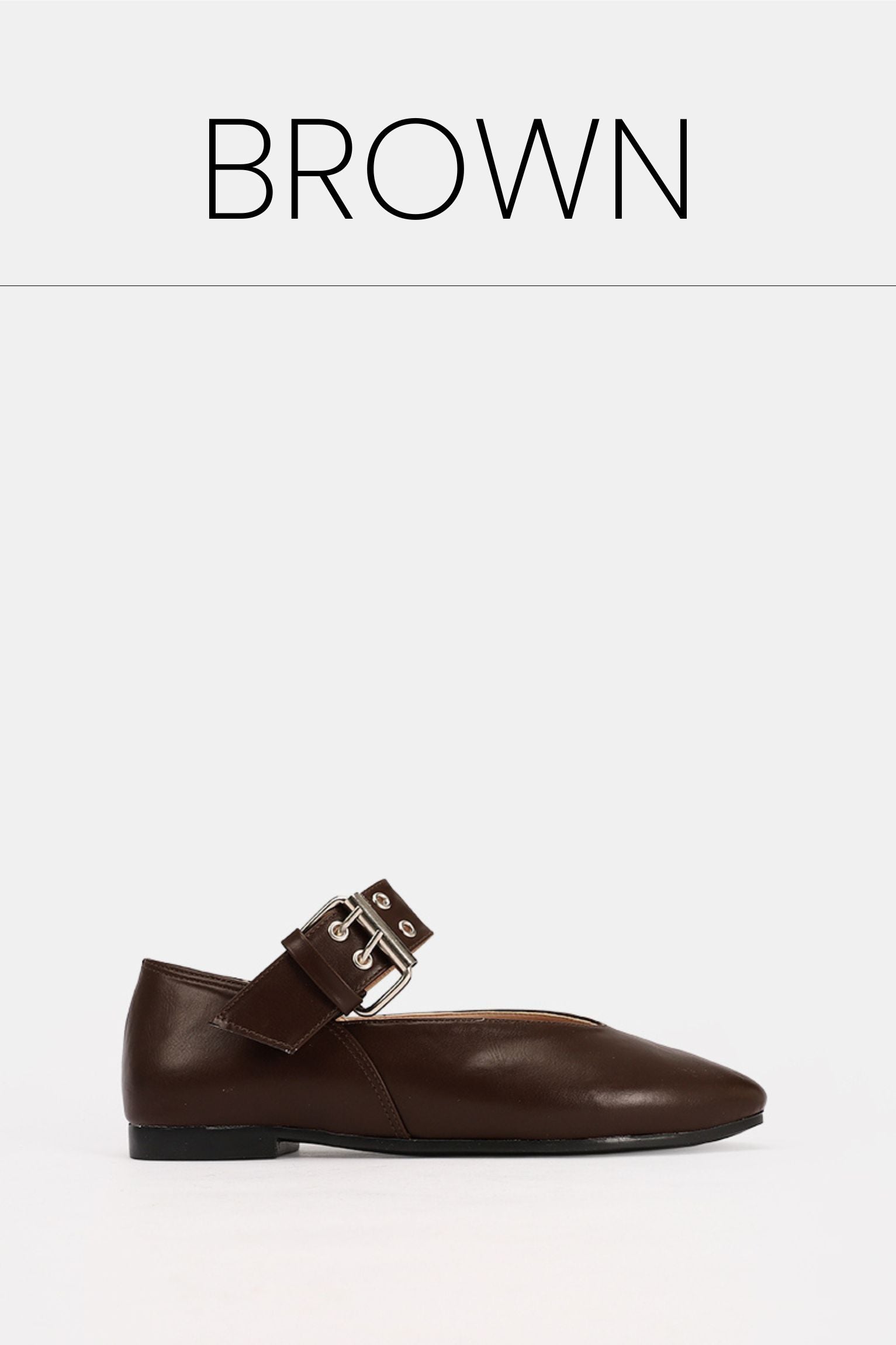 Brown buckle ballet flat