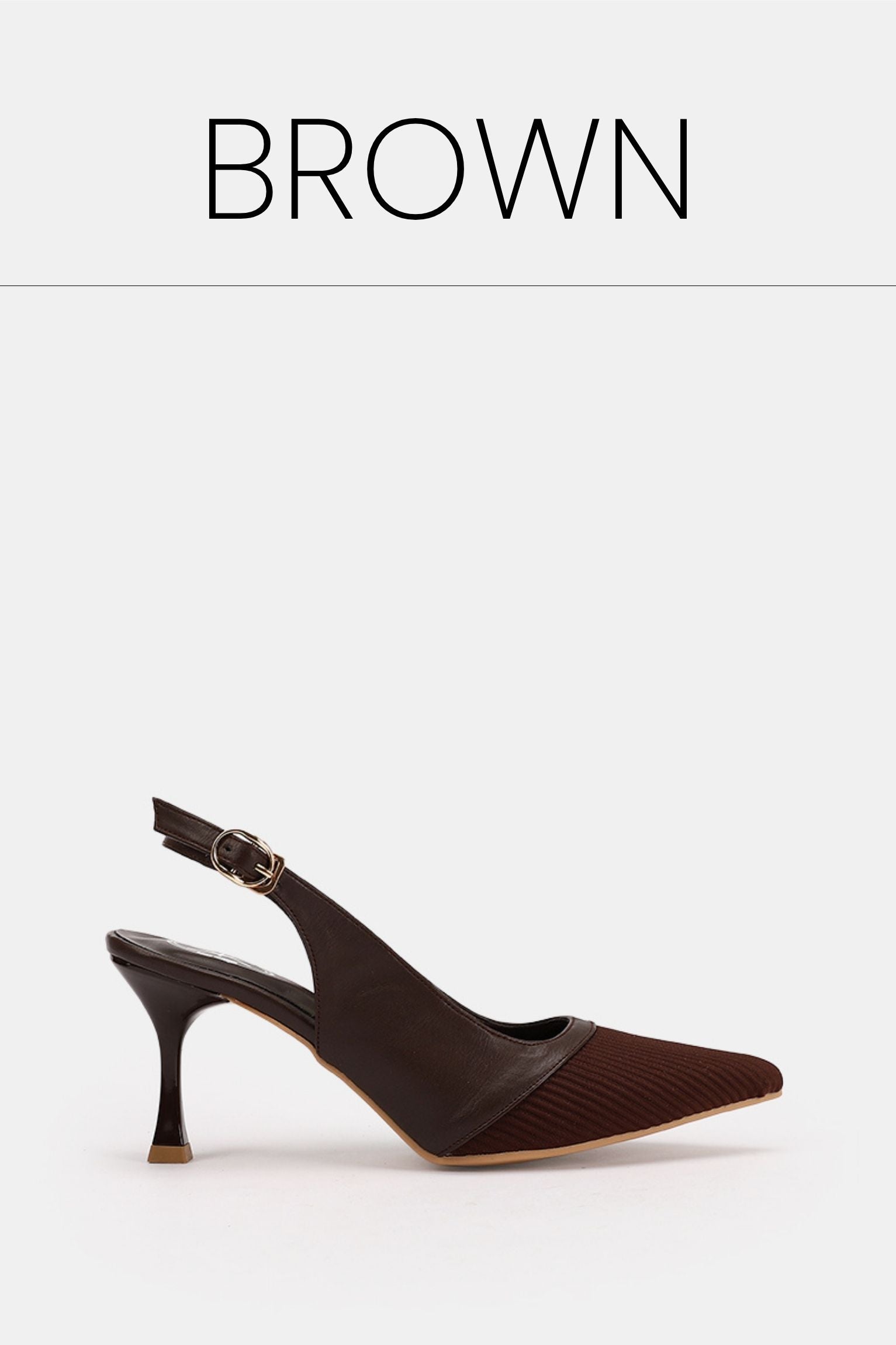 Brown knit heels