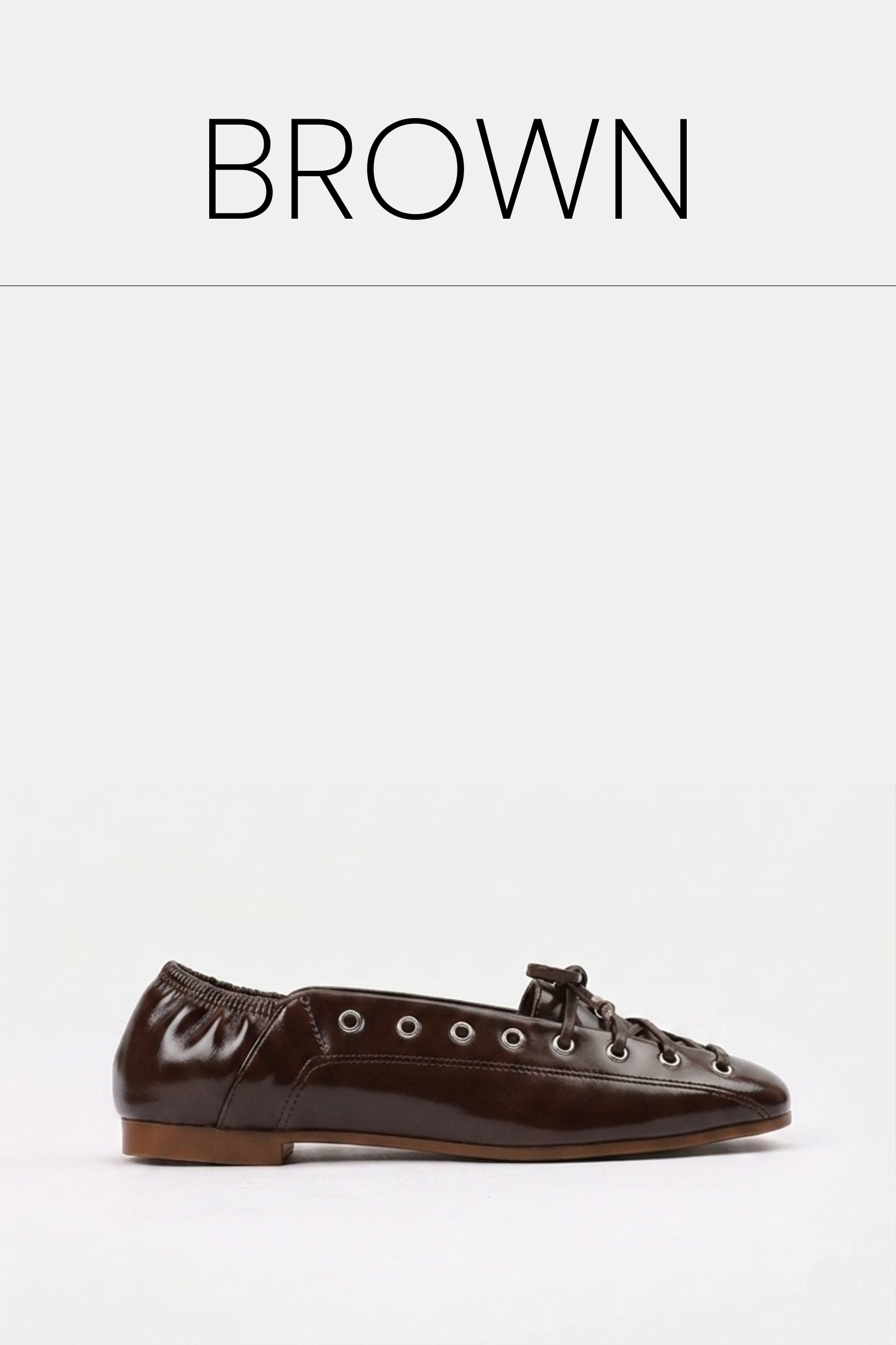 Brown lace up ballerina