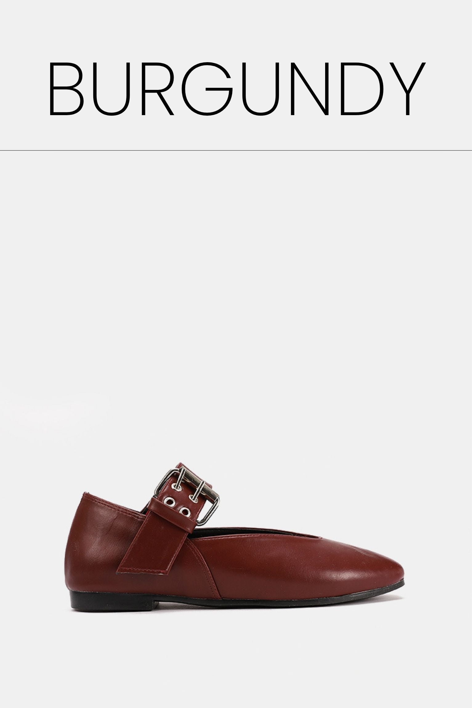 Burgundy buckle ballet flat