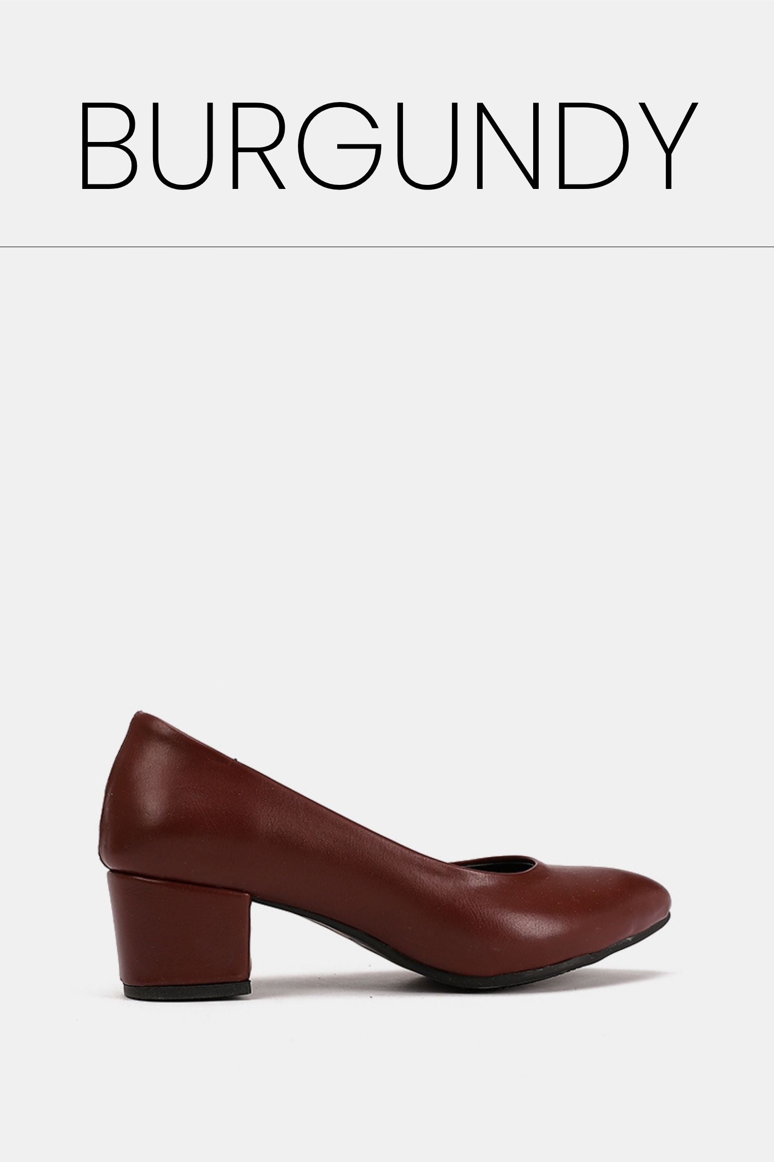 Burgudny chunky pumps