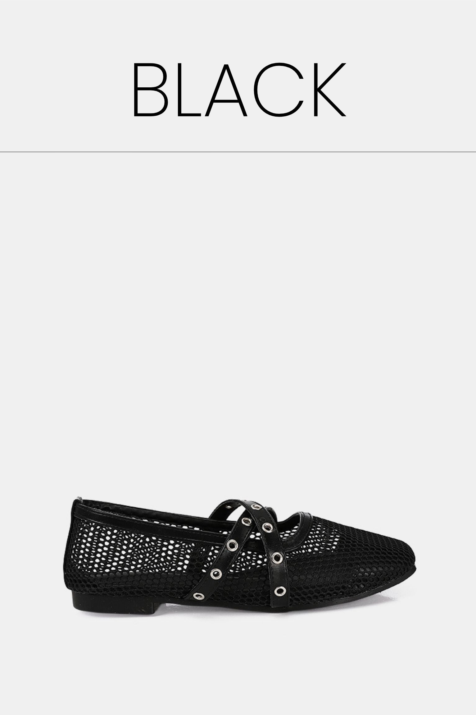 Cross strap black ballerina