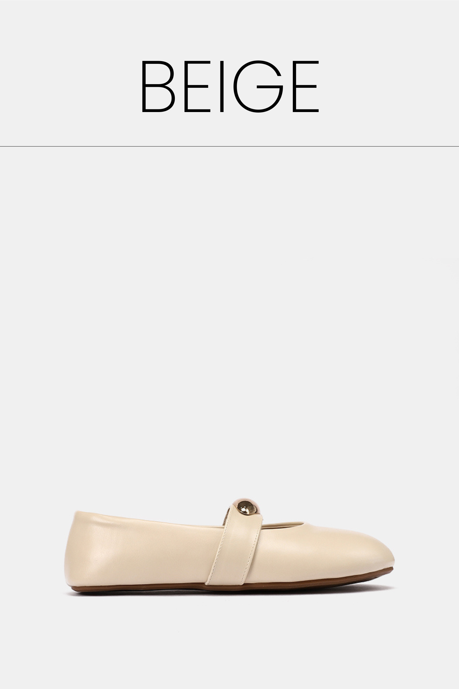 Gold buckle beige mary jane