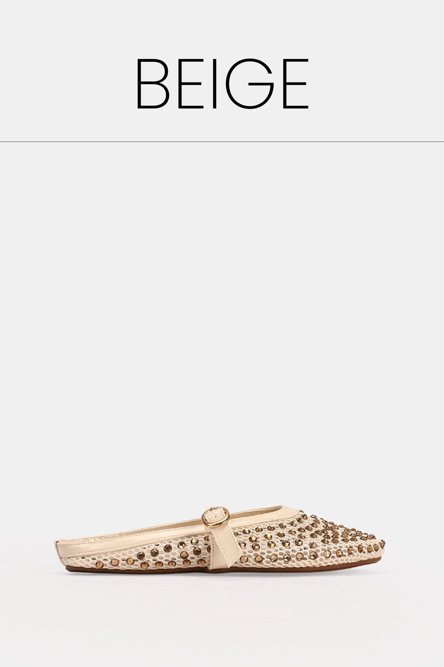 Jeweled beige mule