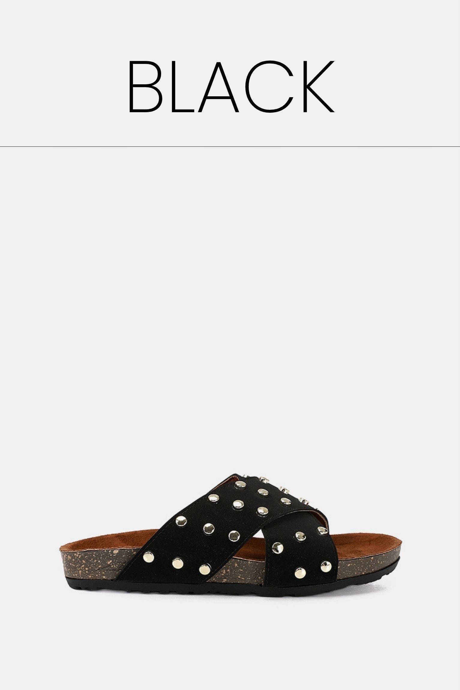 Jeweled crossed black sandal