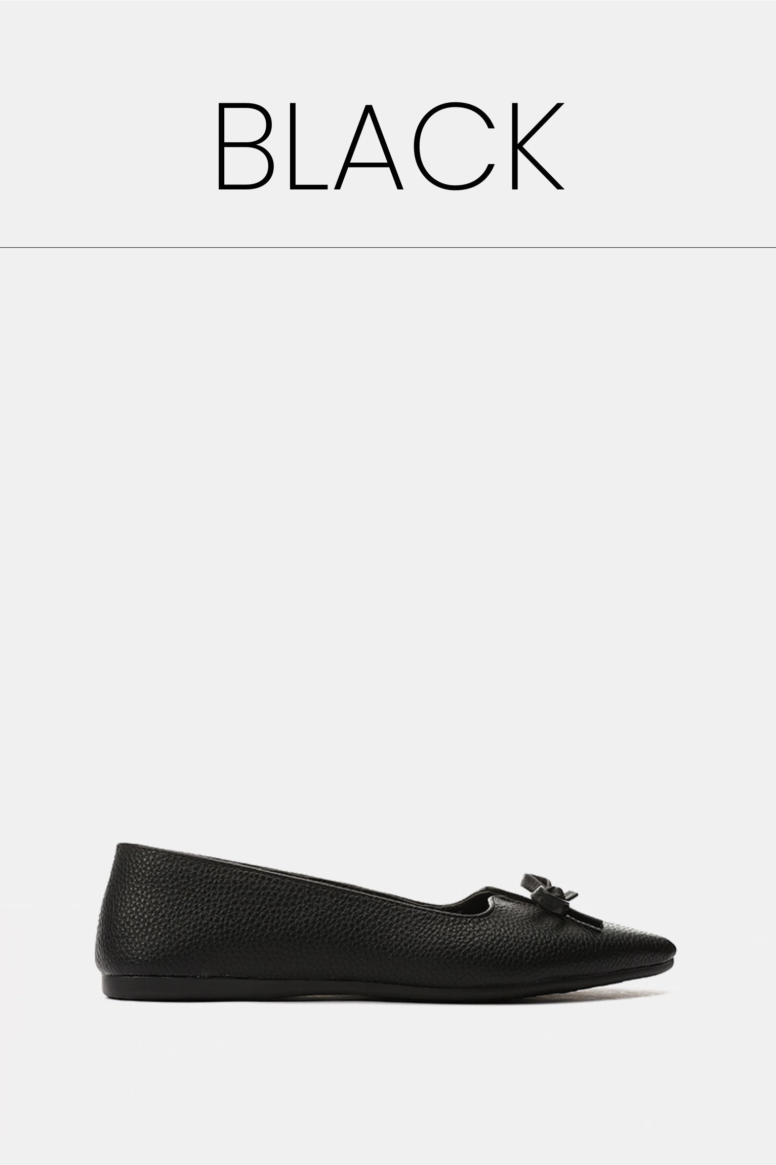 Leather kitten black ballerina