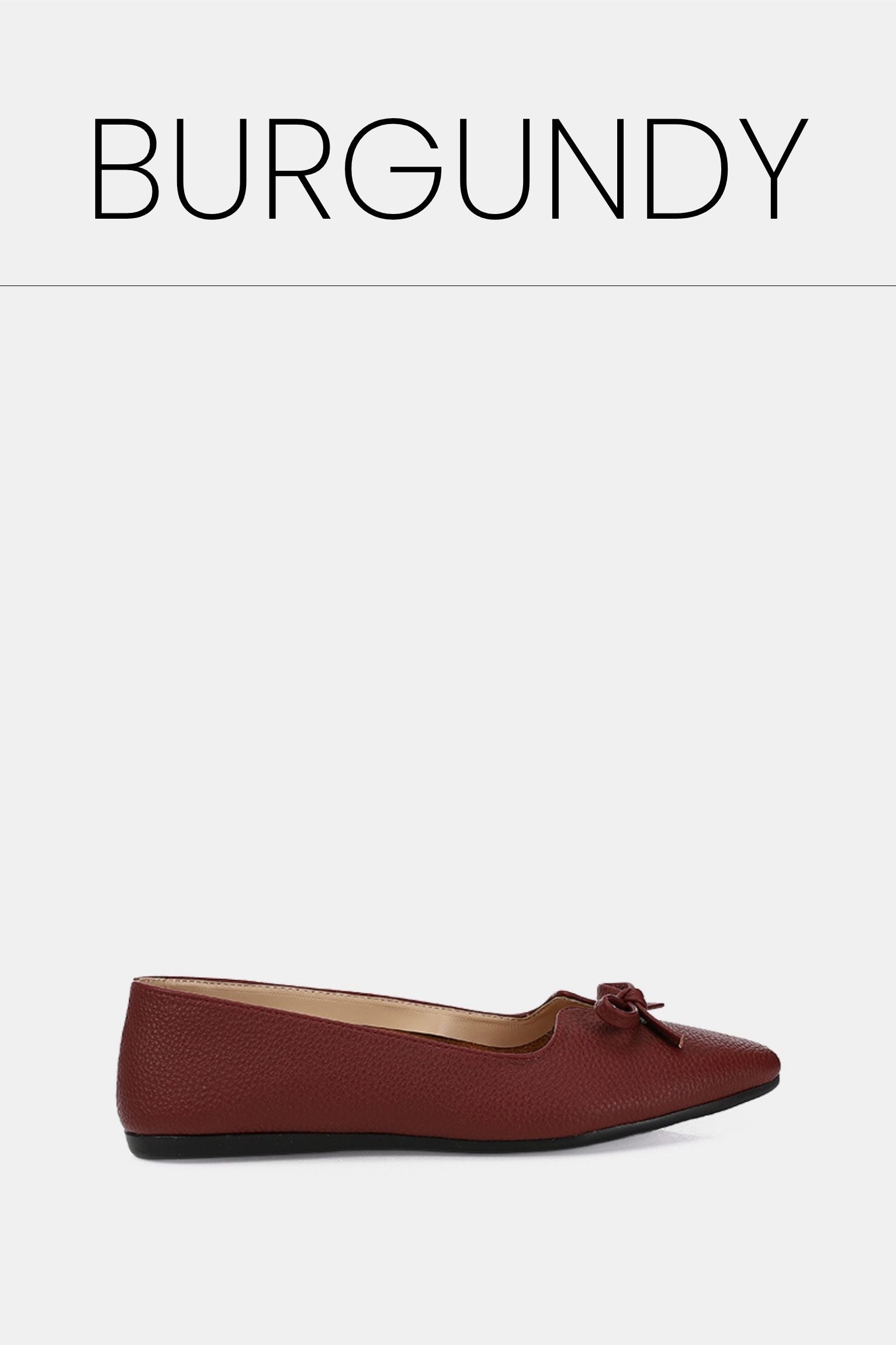 Leather kitten bordeaux ballerina