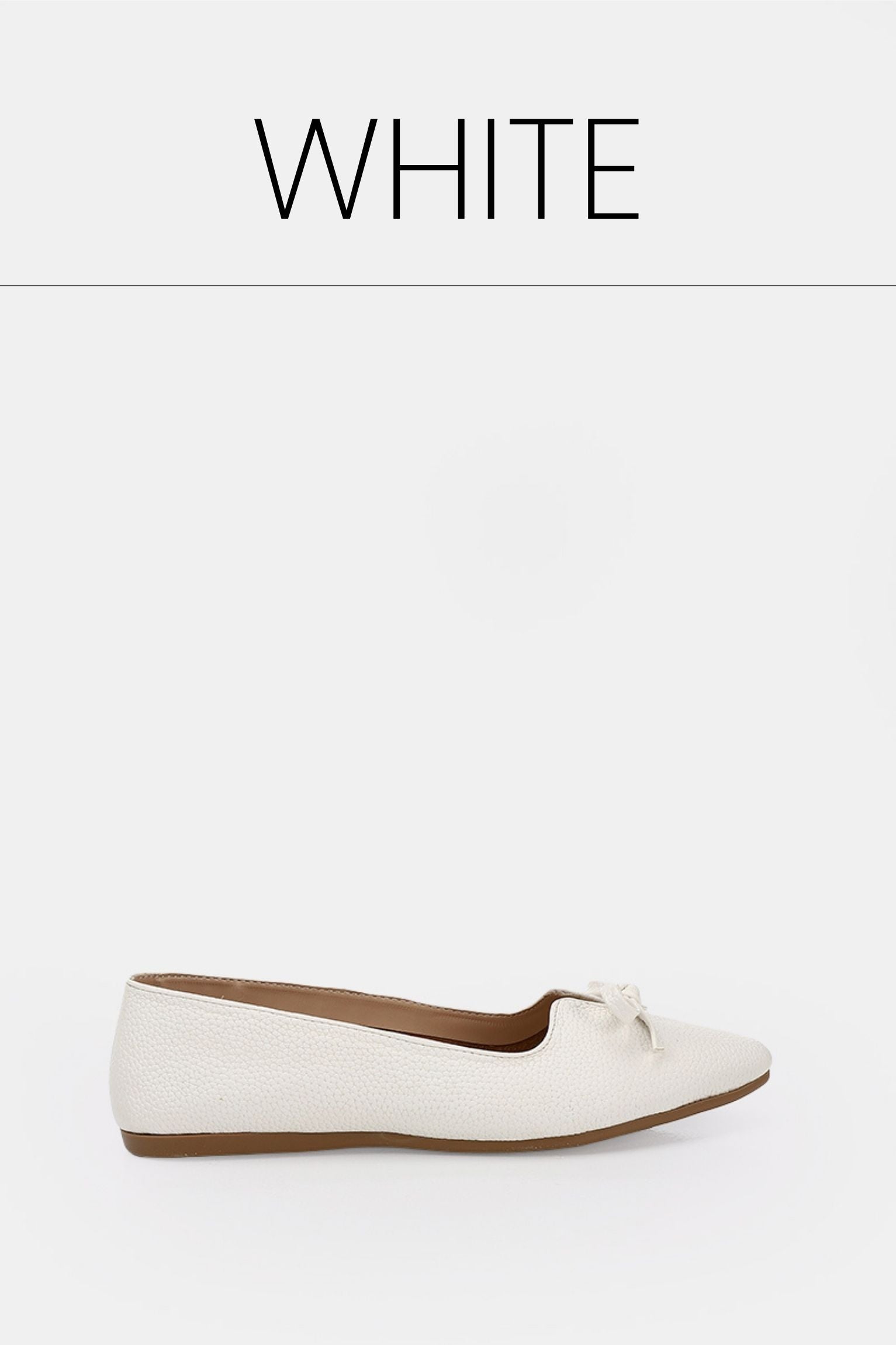 Leather kitten white ballerina