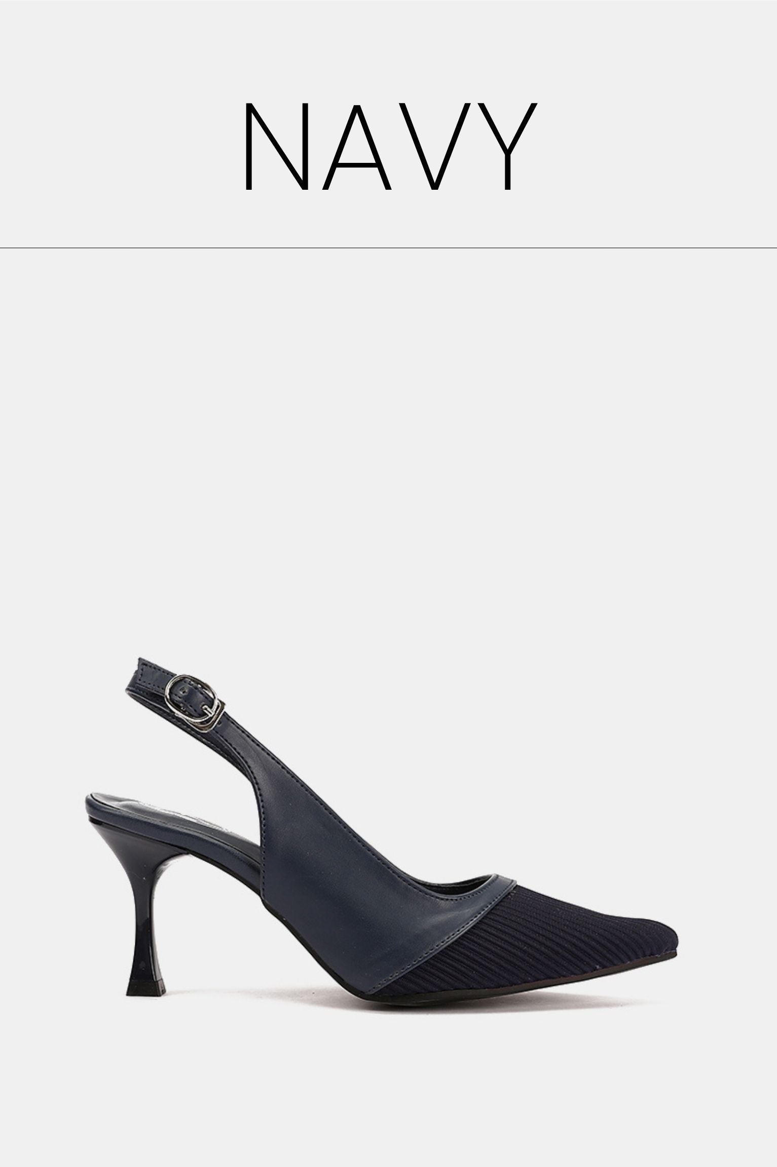 Navy knit heels