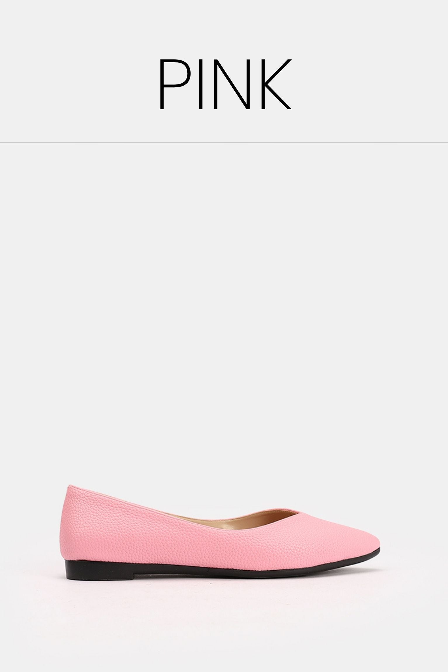 Pink flat leather ballet
