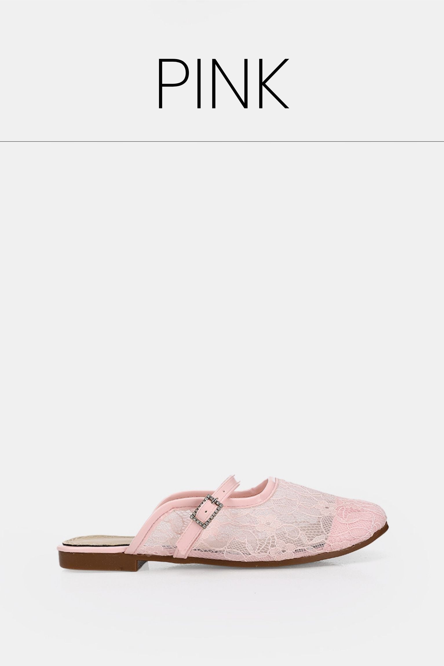 Pink floral mesh mule