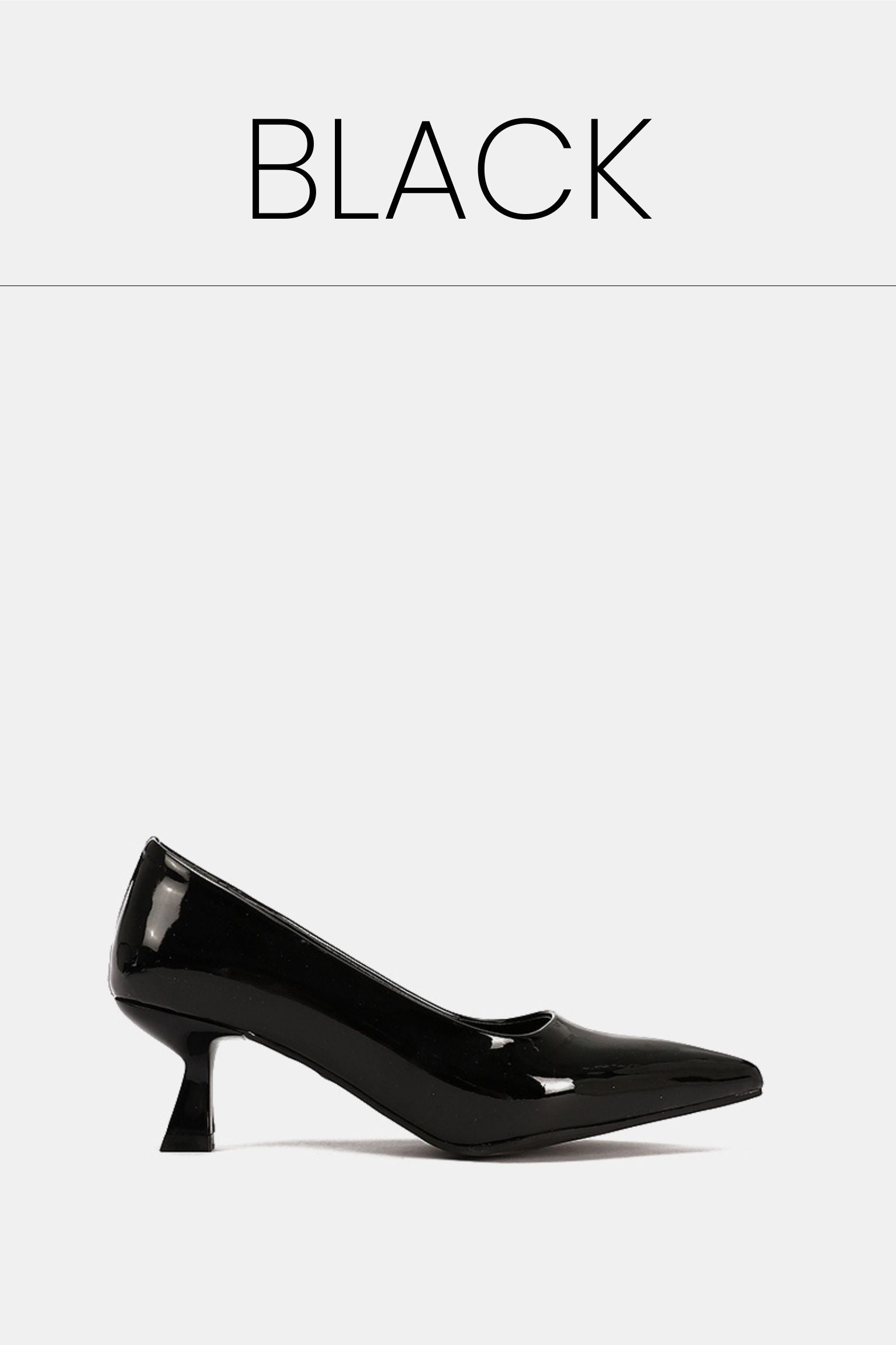 Pointed toe black verne kitten heels