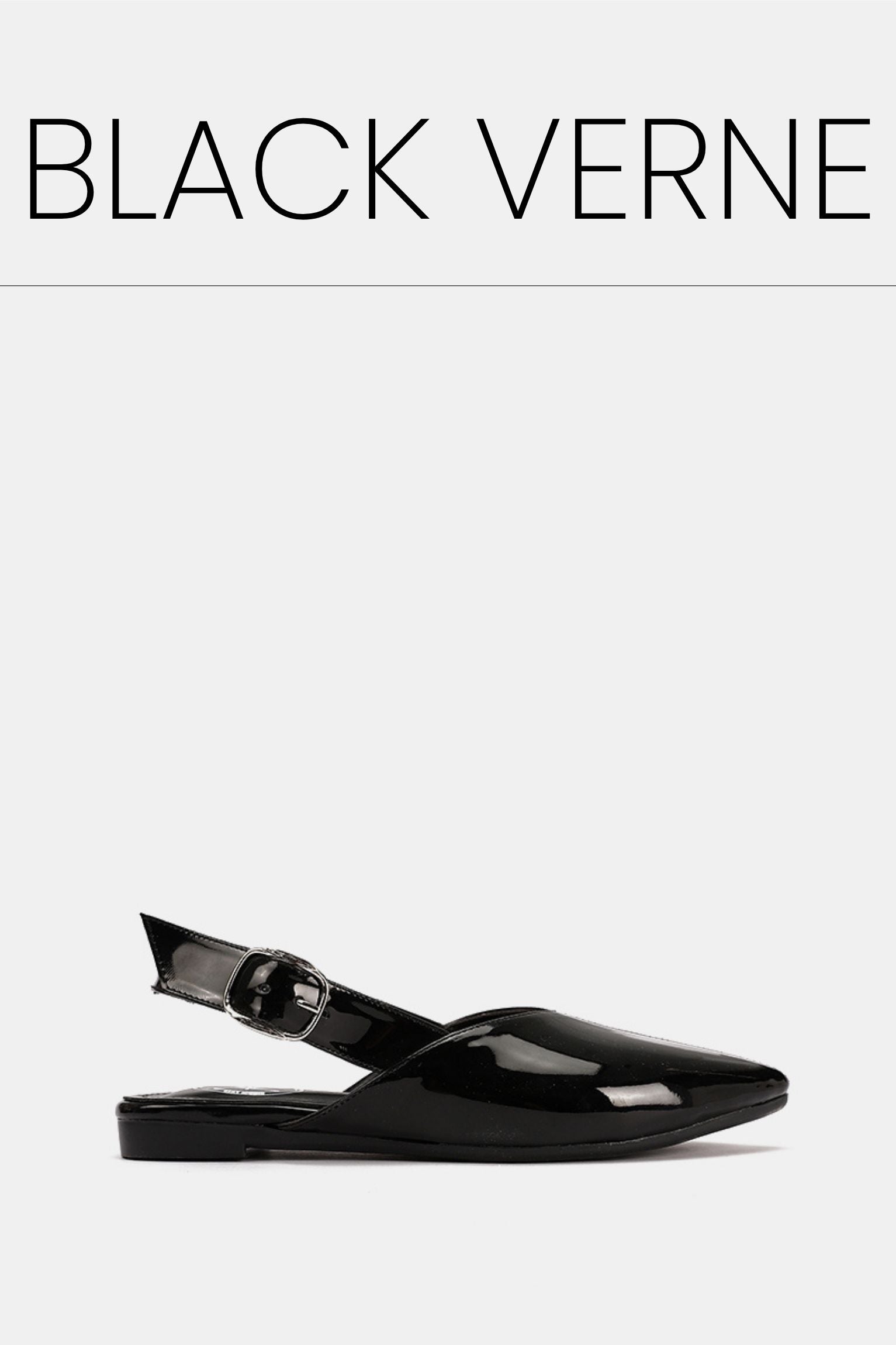 Slingback buckle black verne flat