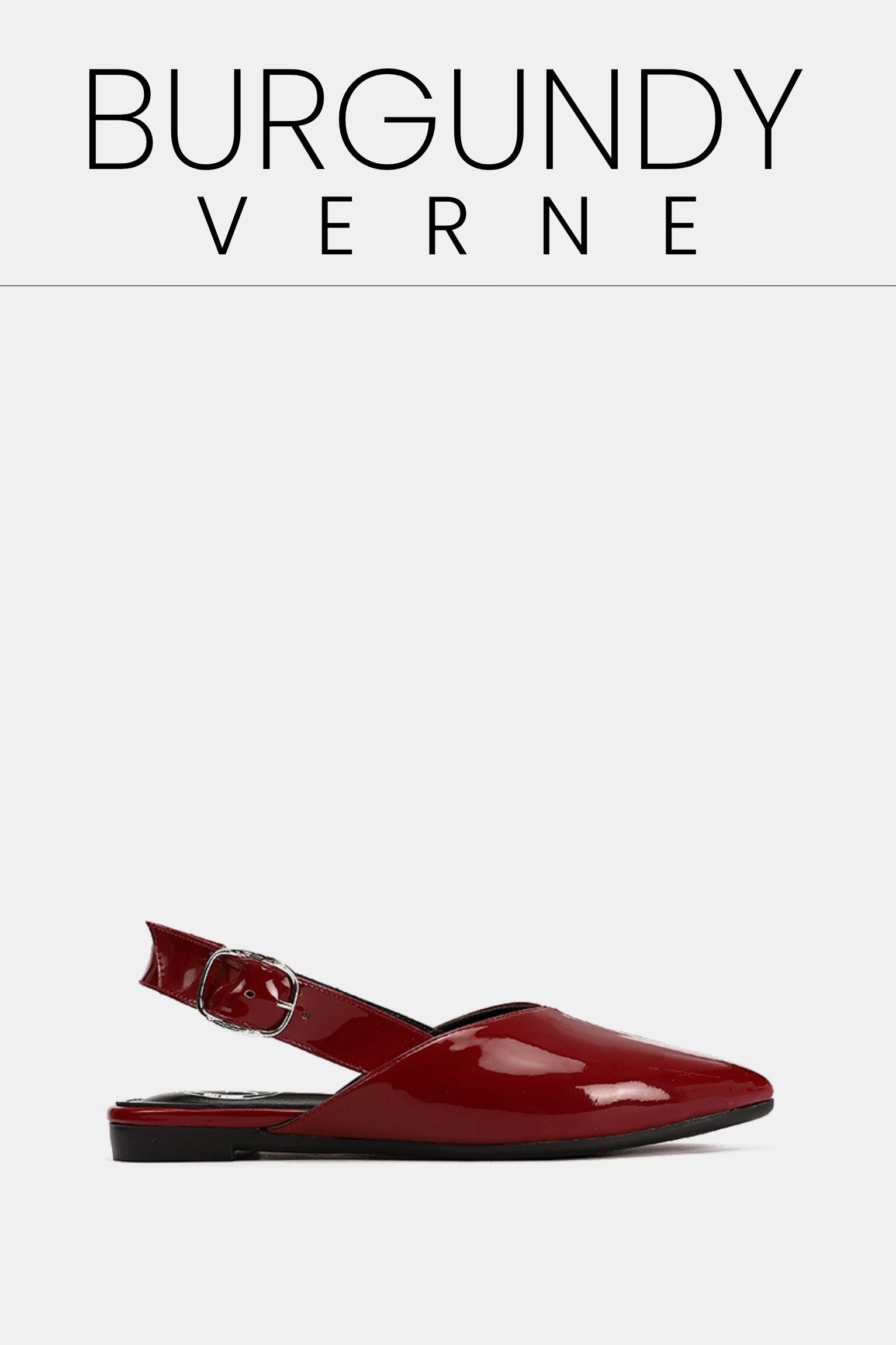 Slingback buckle burgundy verne flat