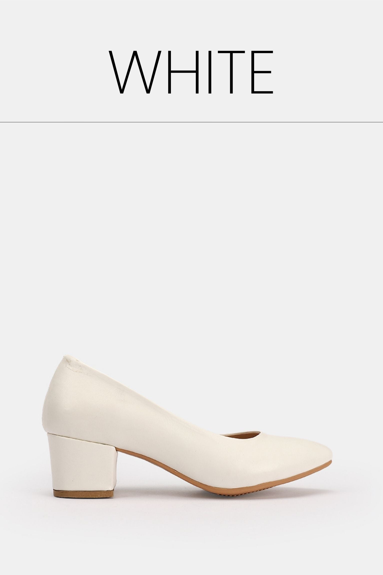 White chunky pumps