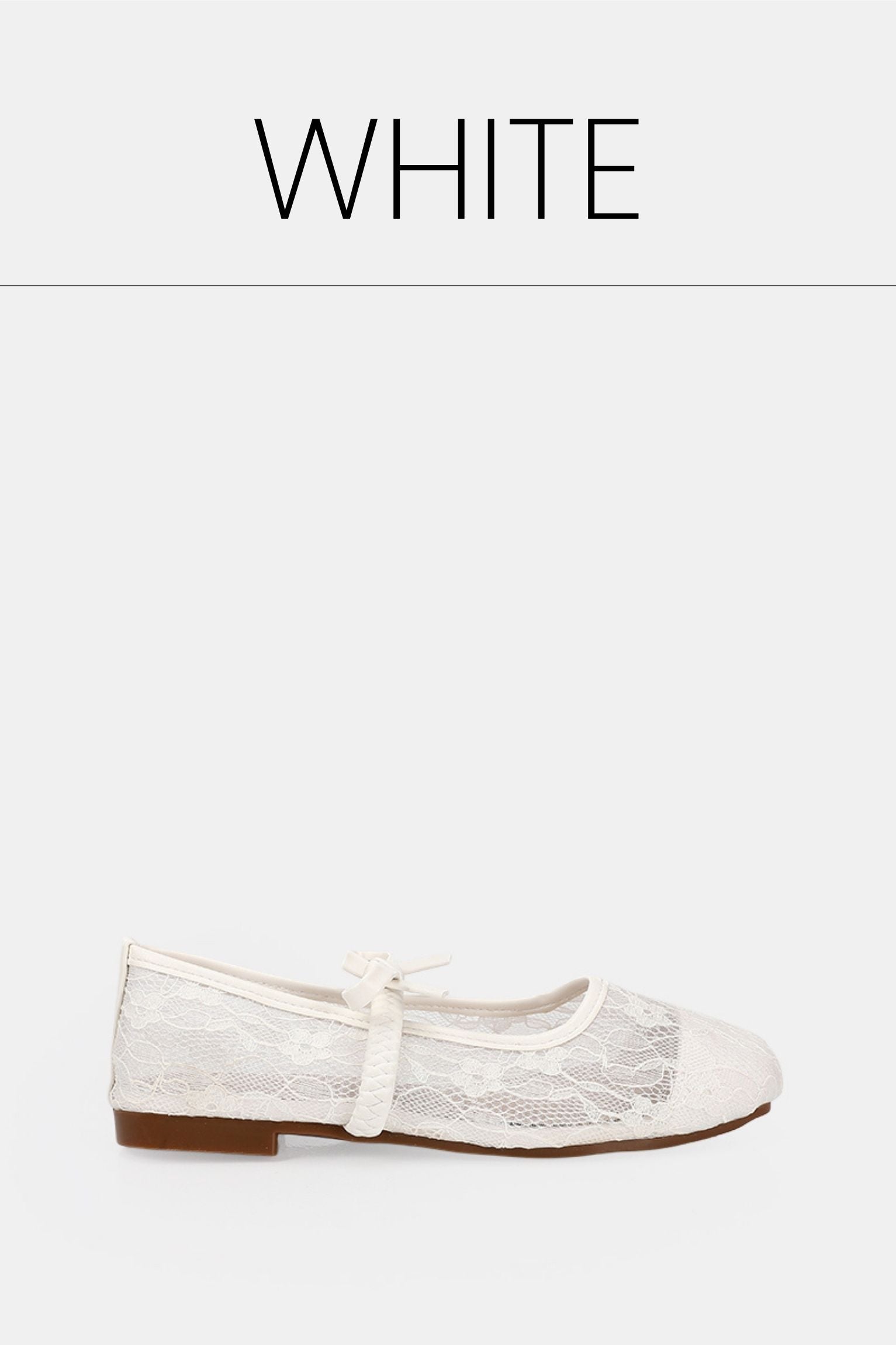 White floral mesh ballerina