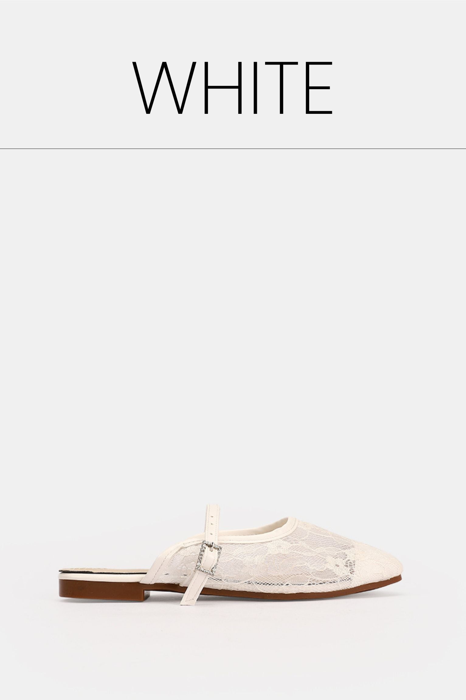 Creamy floral mesh mule