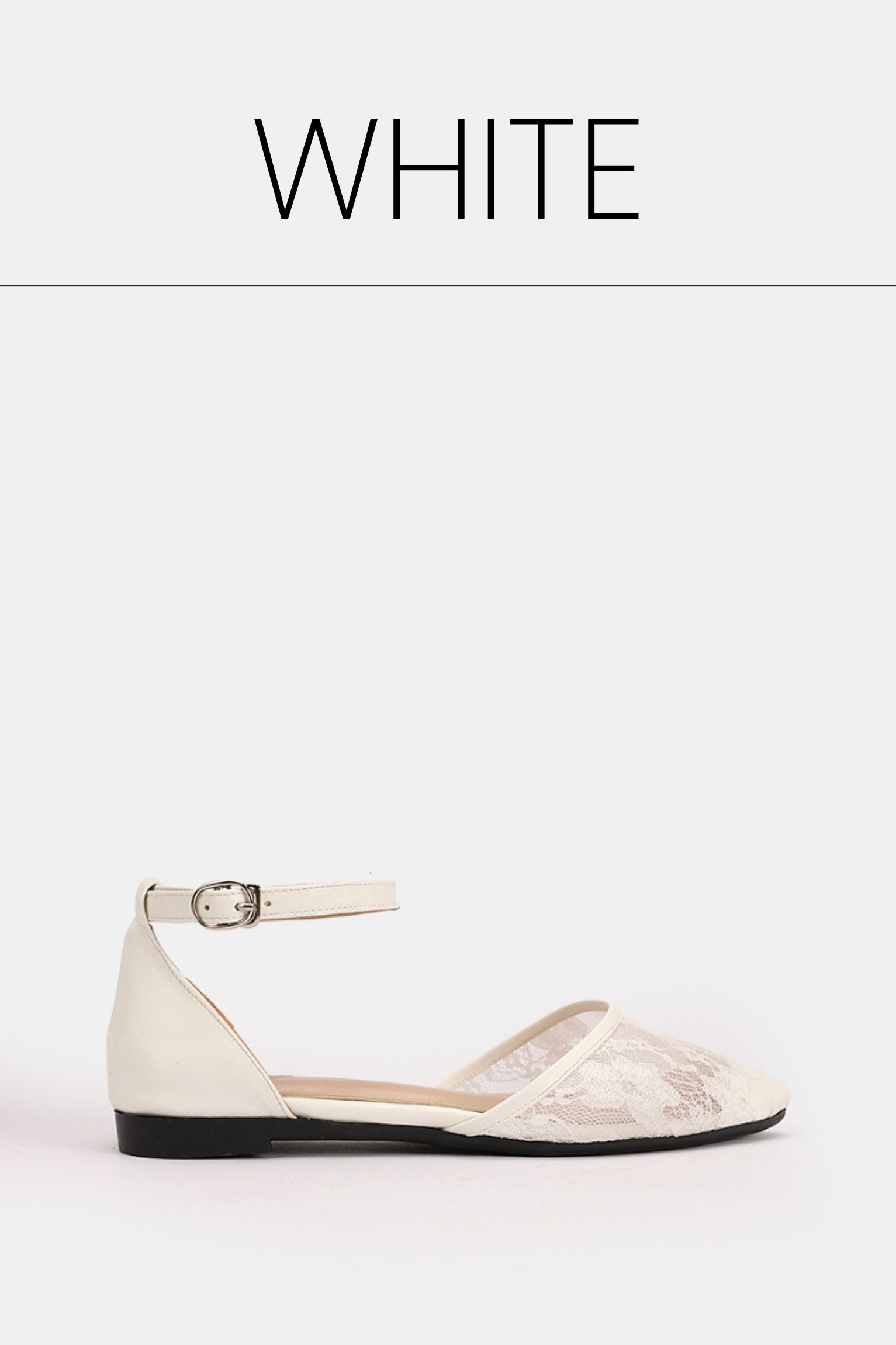 White floral strap flat