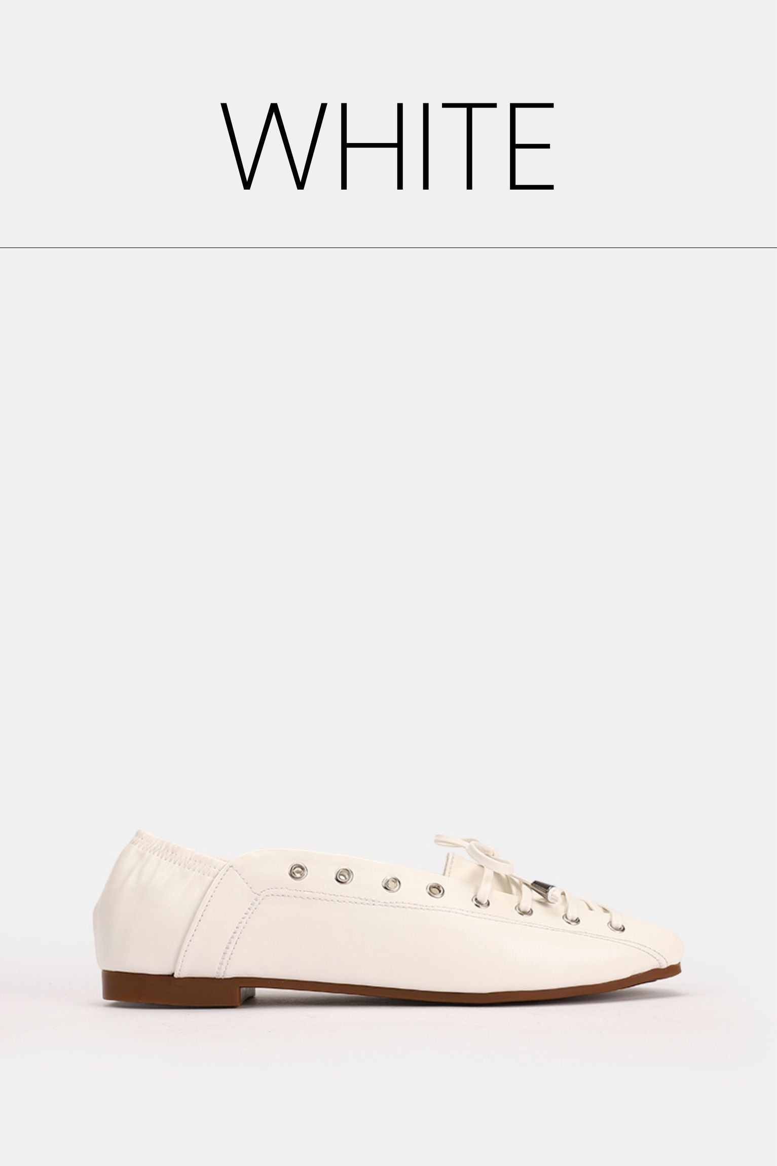 White lace up ballerina
