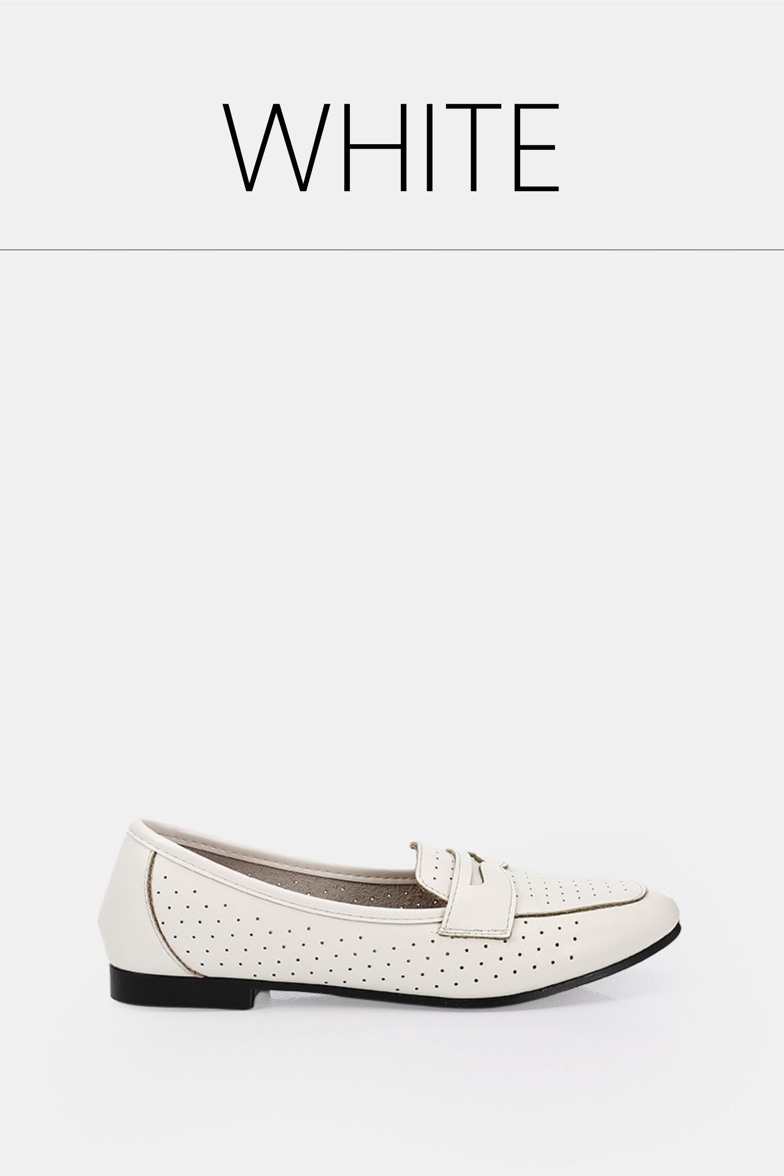 White leather slip on loafers