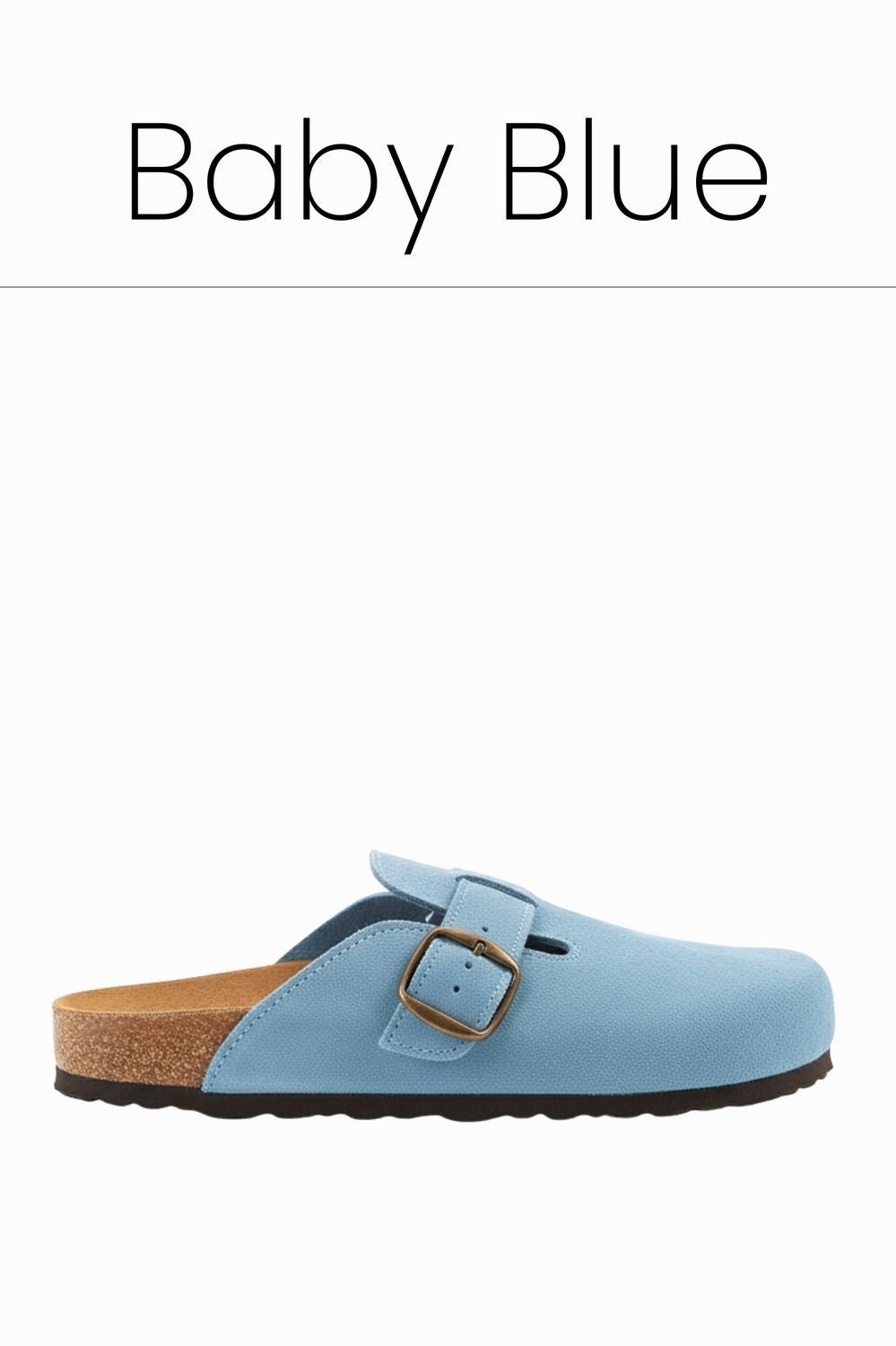 Premium suede baby blue clogs
