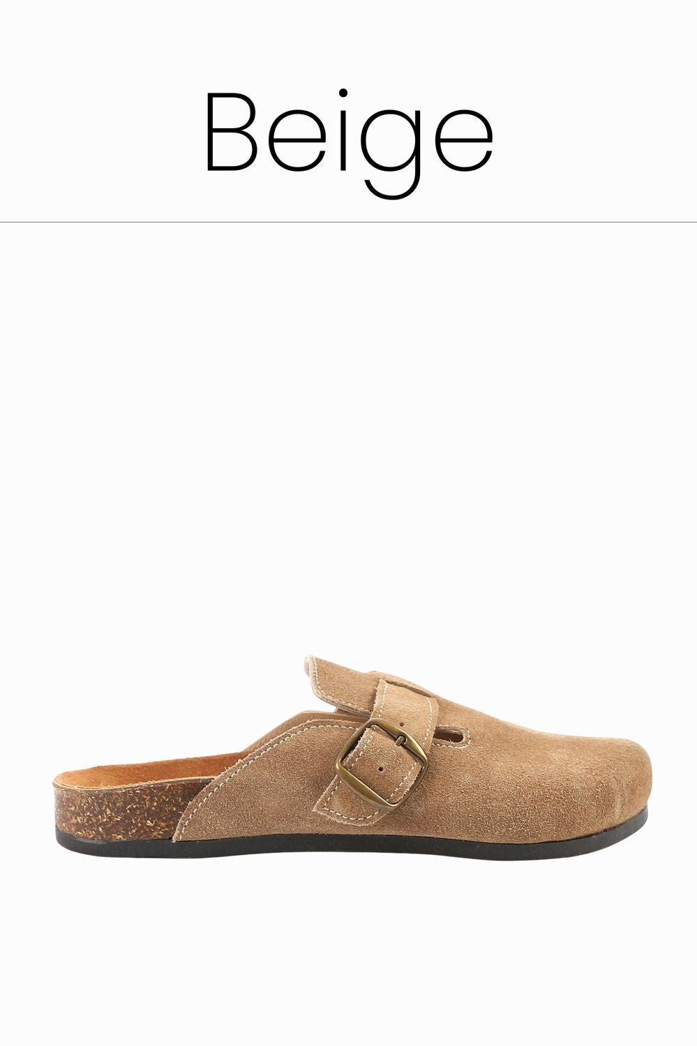 Premium suede beige clogs