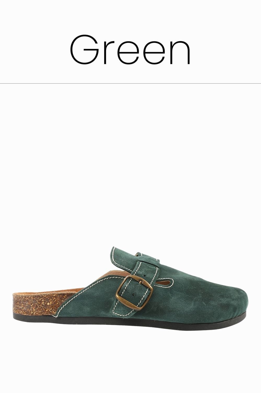 Premium suede green clogs