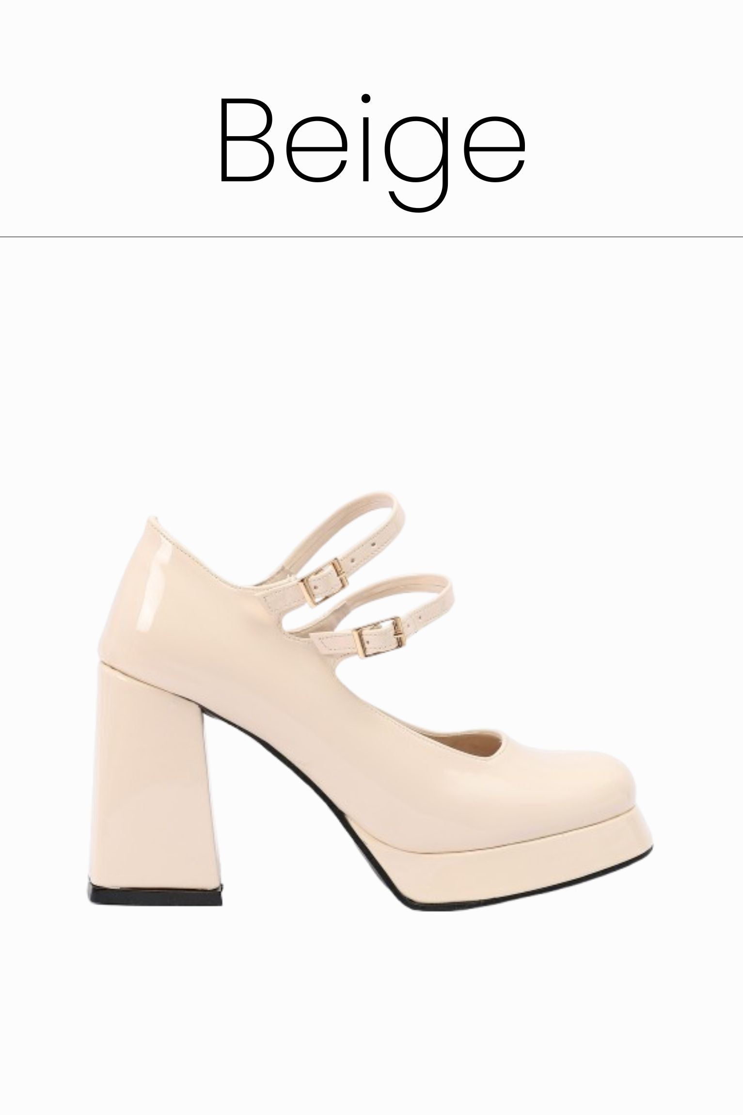 Beige mary jane heels