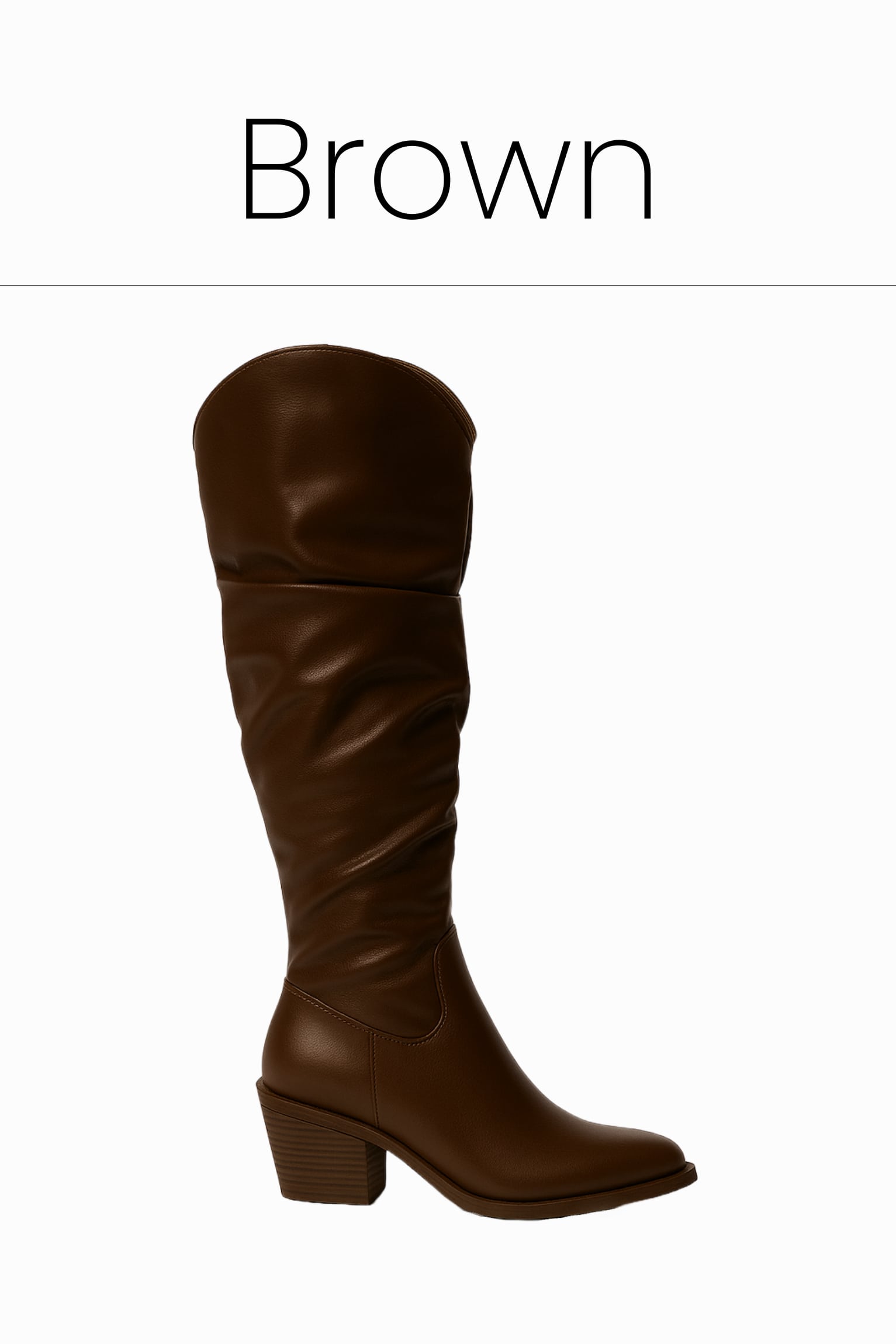 Brown leather knee high boots