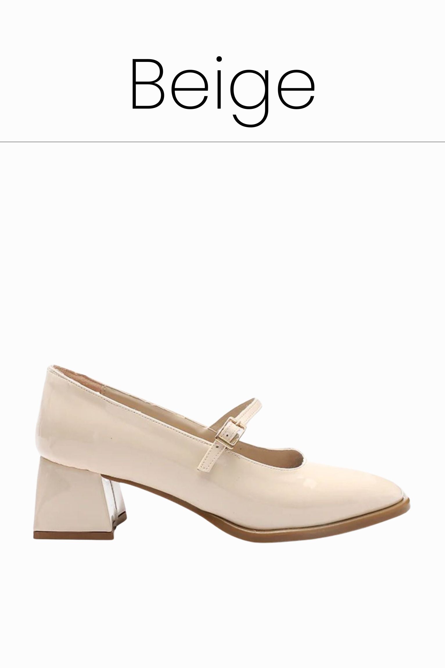 Beige mary jane pumps