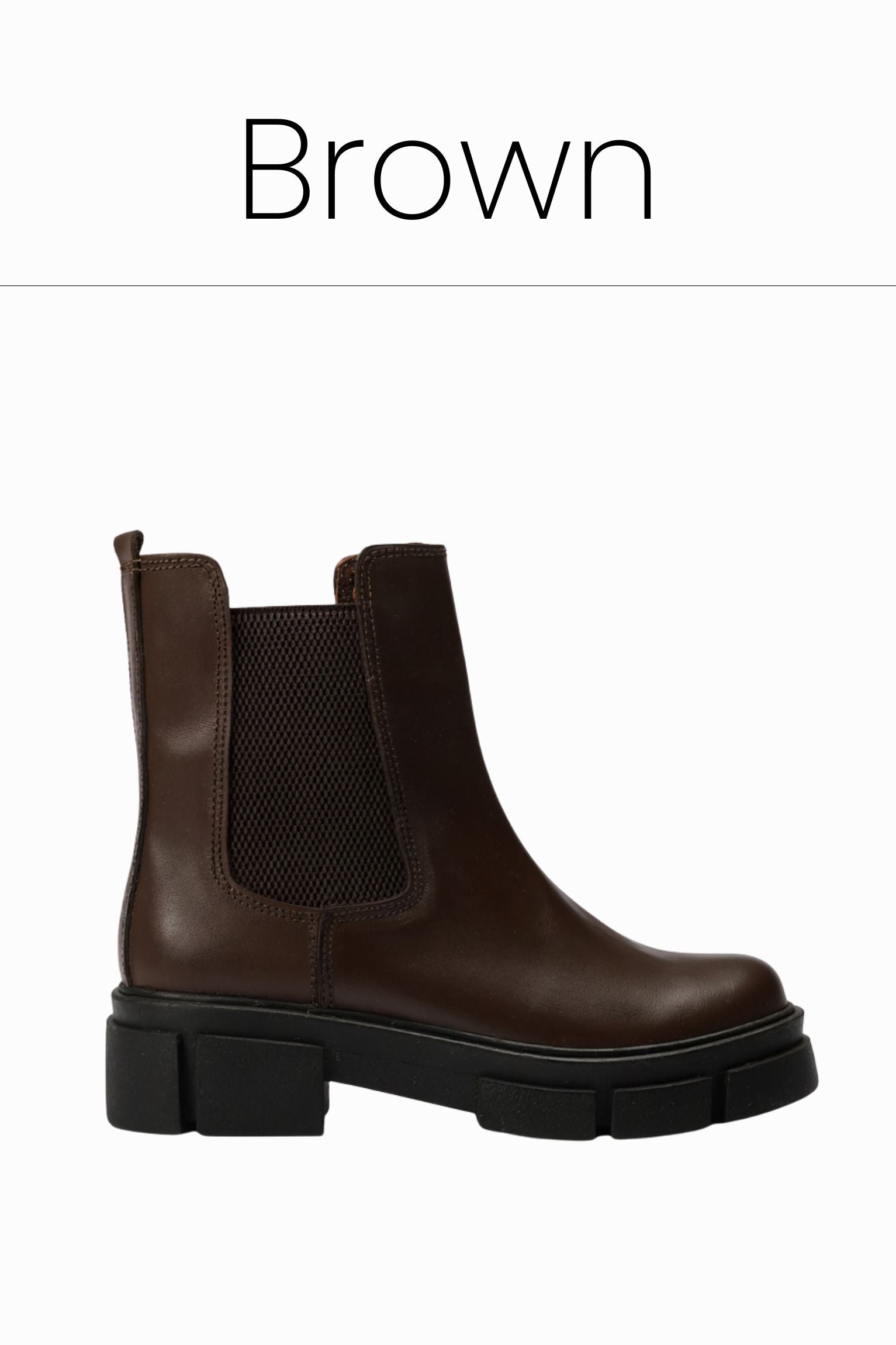 Brown leather chunky chelsea