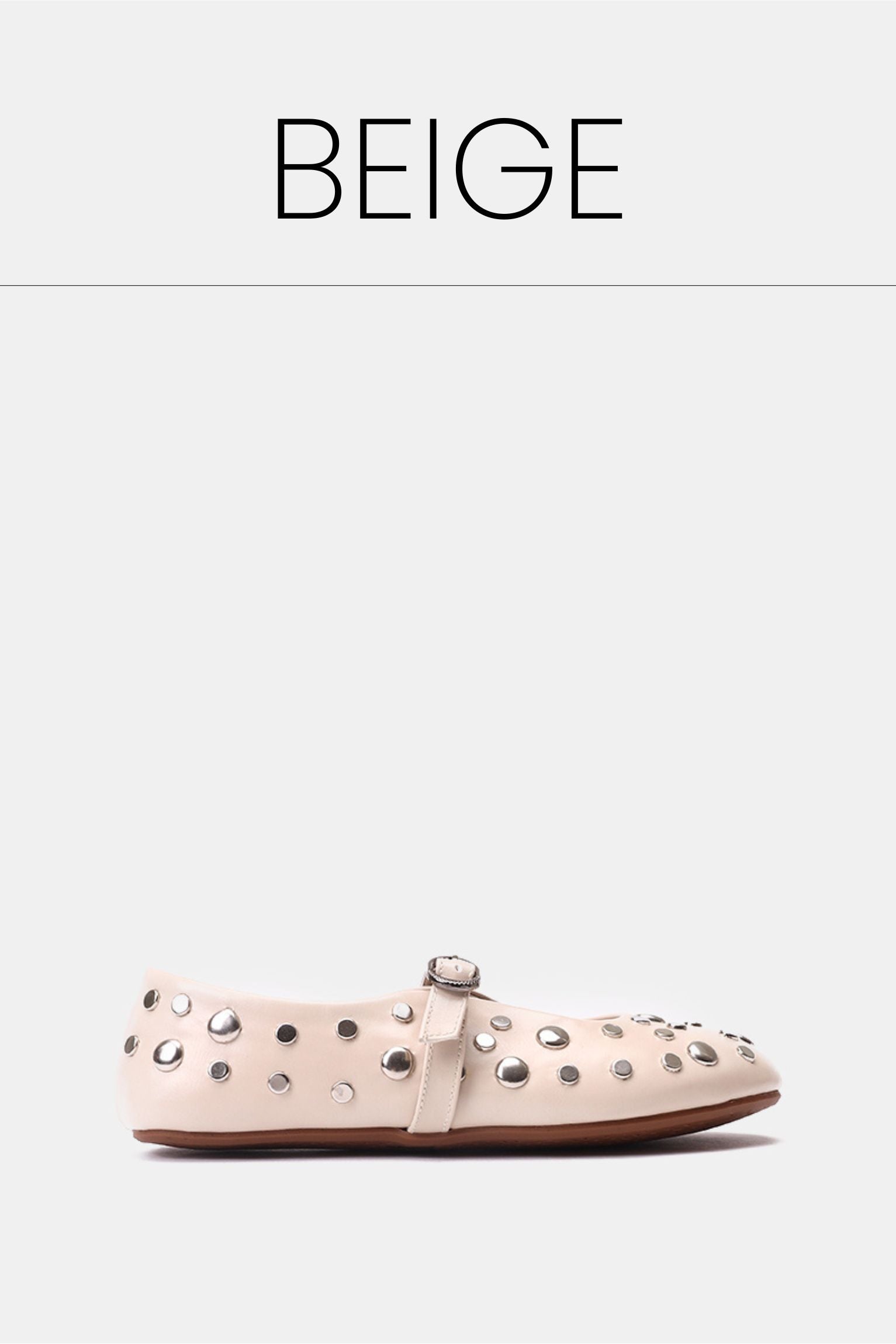 Beige studded mary jane