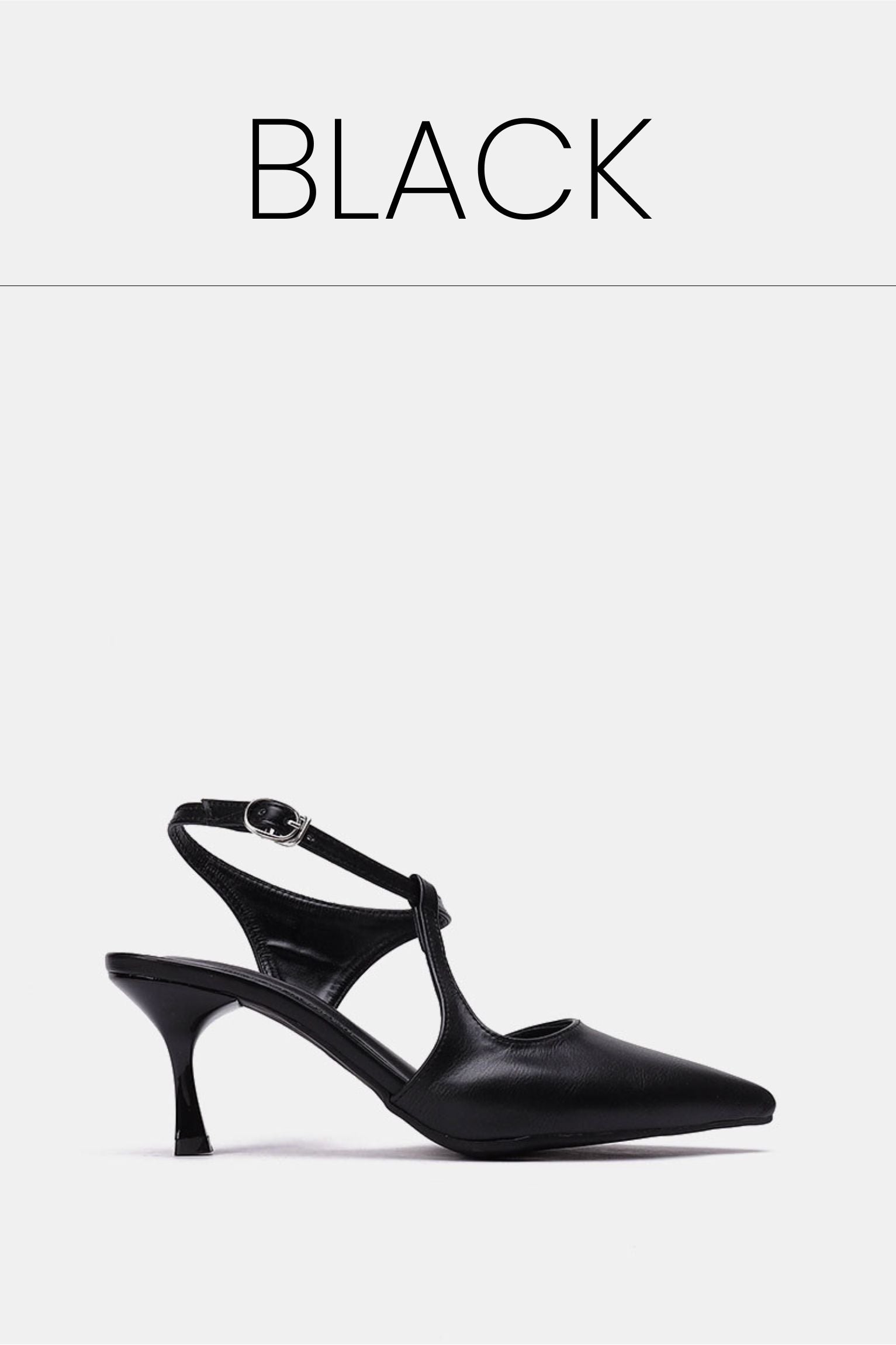 Black t strap kitten heels