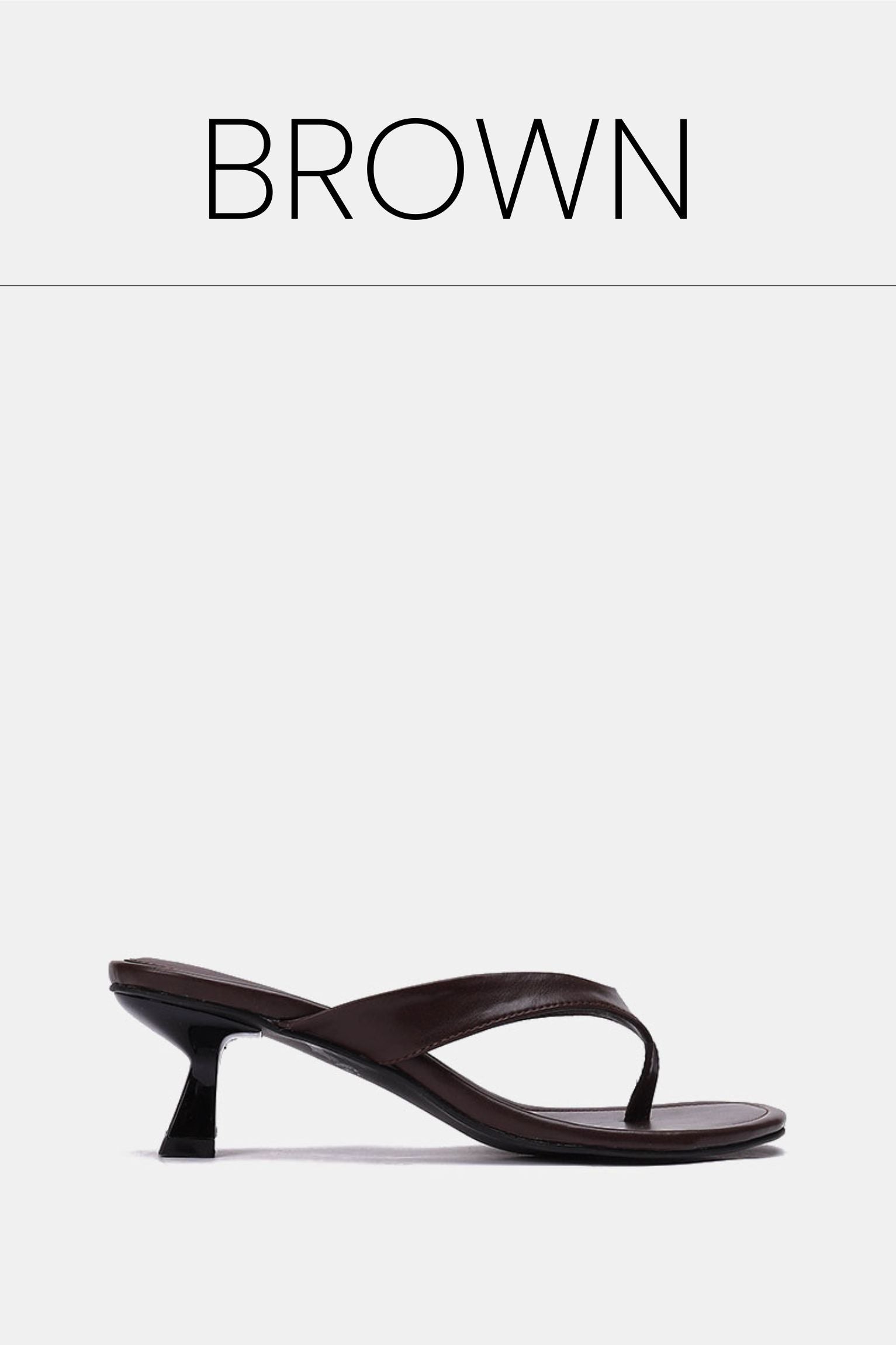 Brown leather kitten heel sandals
