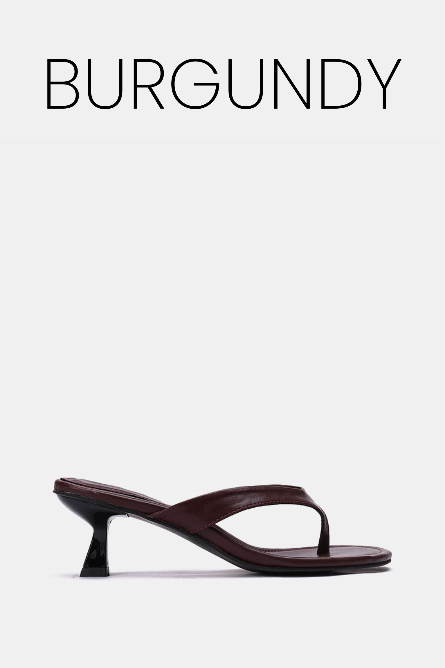 Burgundy leather kitten heel sandals