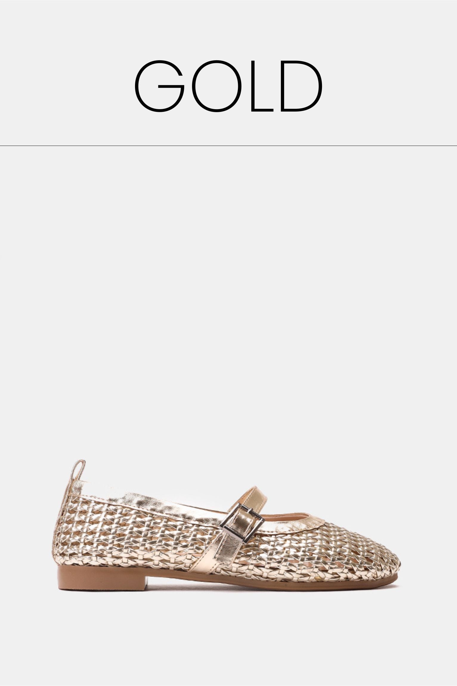 Gold buckle braided woven flat