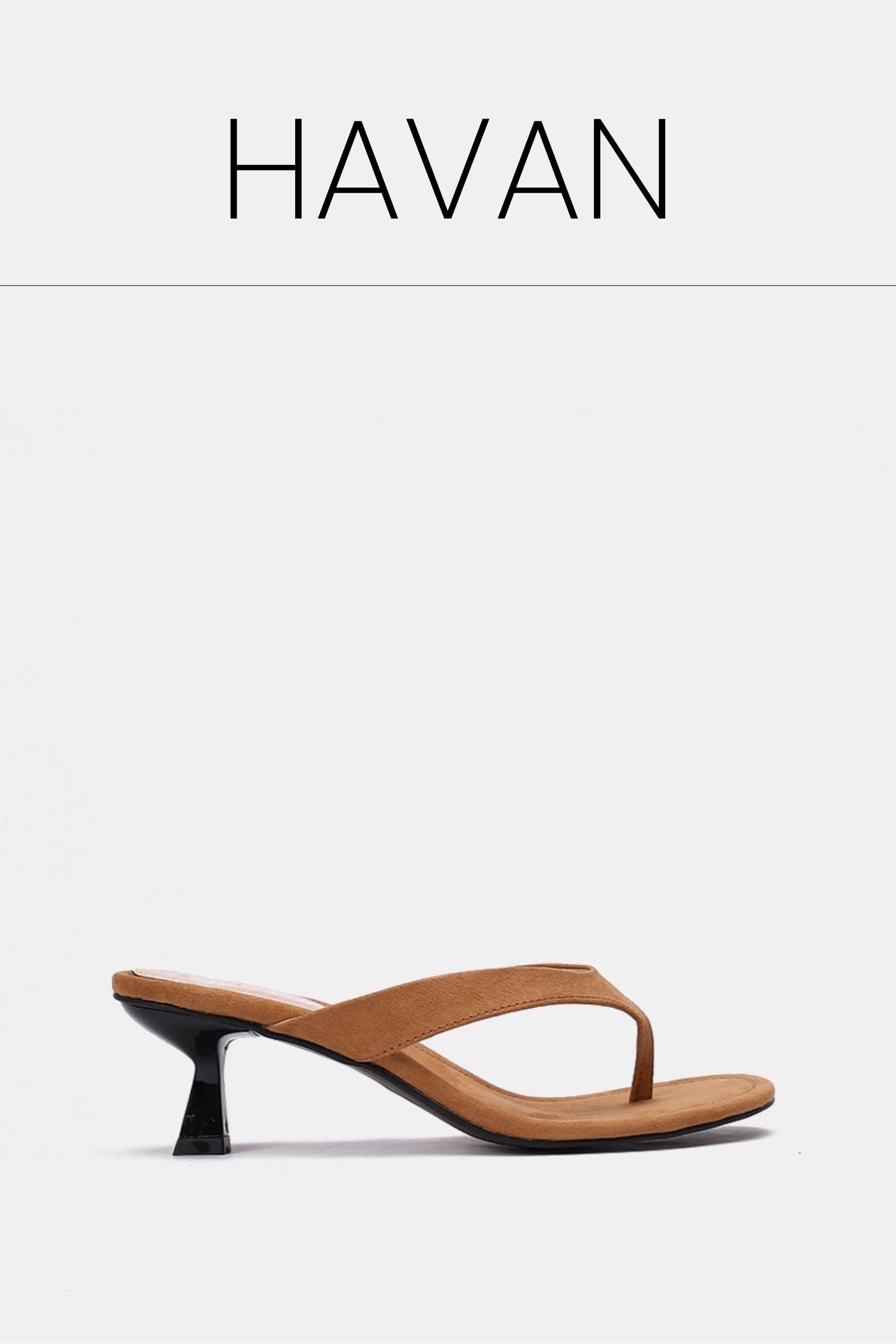 Tan suede kitten heel sandals