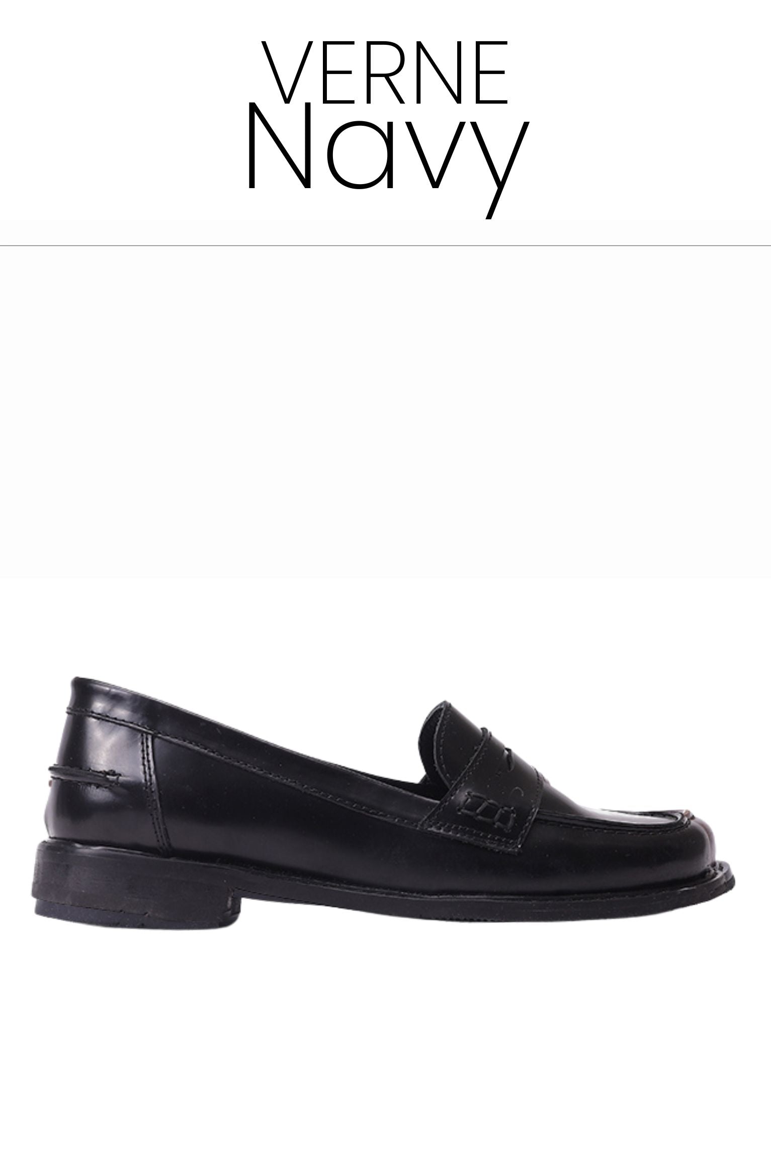 Navy verne leather penny loafers