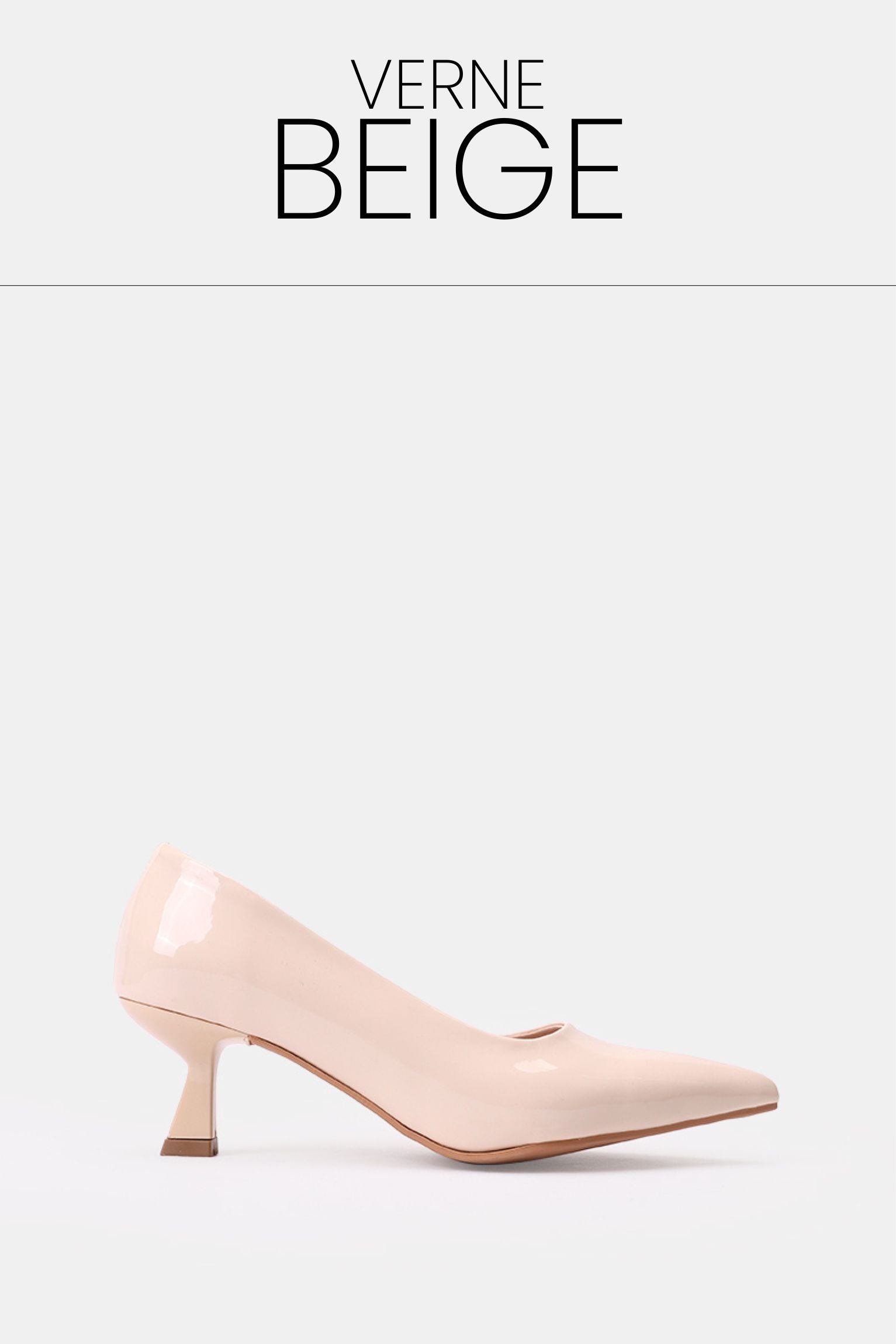 Pointed toe beige verne kitten heels