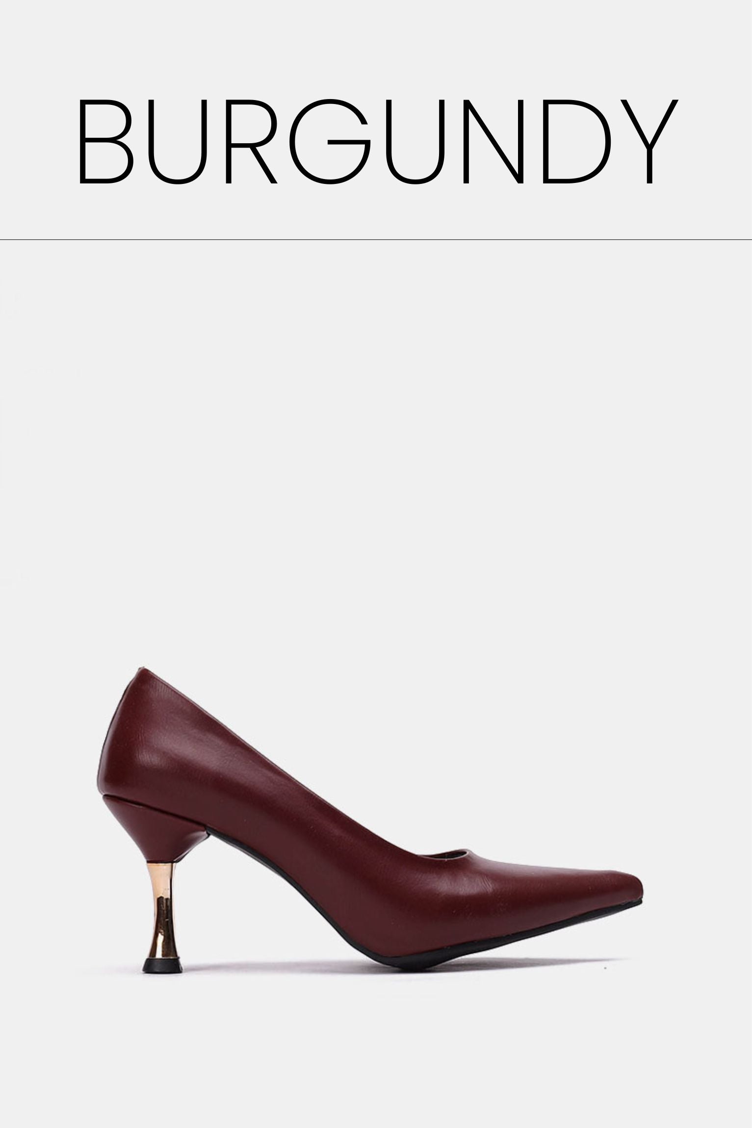 Pointed toe burgundy kitten heels