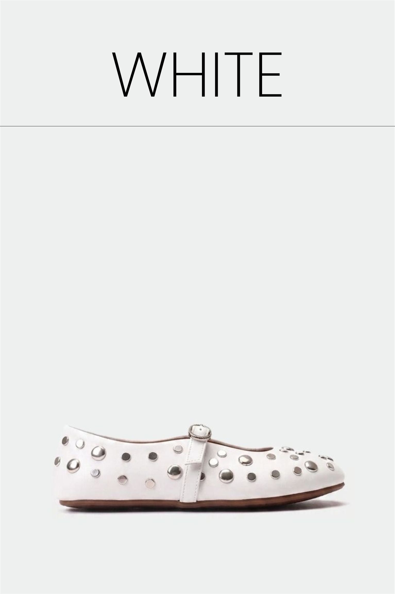 White studded mary jane